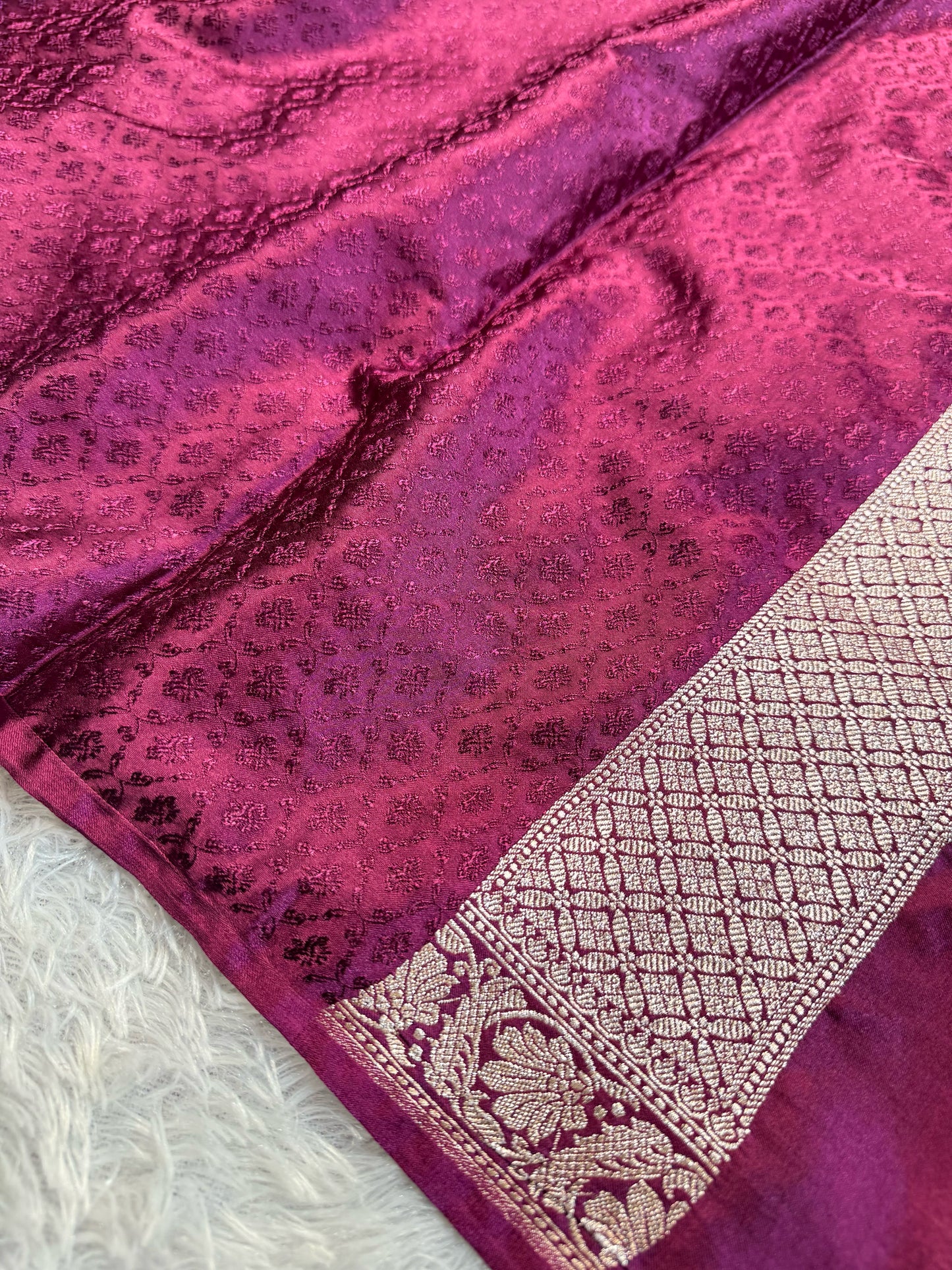 Wyne color premium Banarasi Mashru katan silk saree MK226