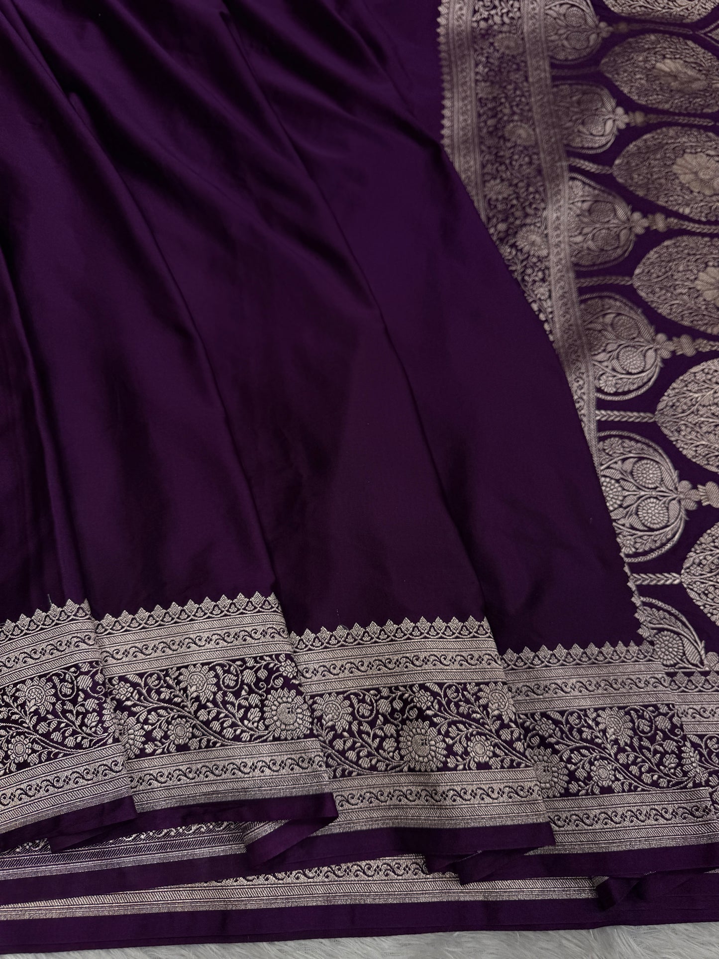 Purple premium Banarasi Mashru katan silk saree MK167