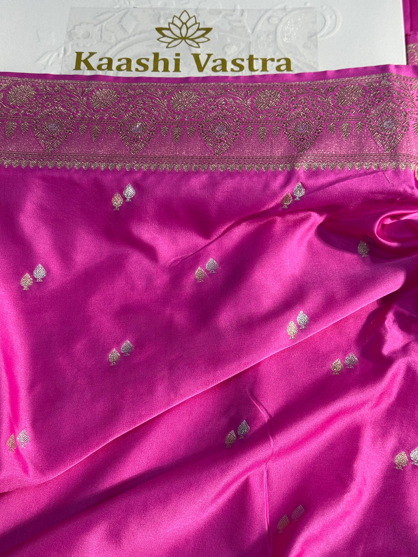 Baby pink Banarasi Mashru katan silk saree MK169