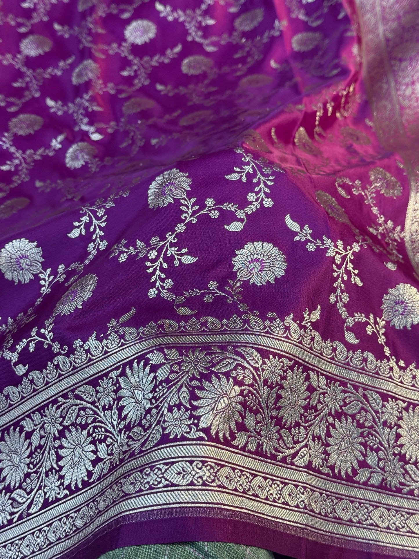 Premium purple Banarasi Mashru katan silk saree MK163