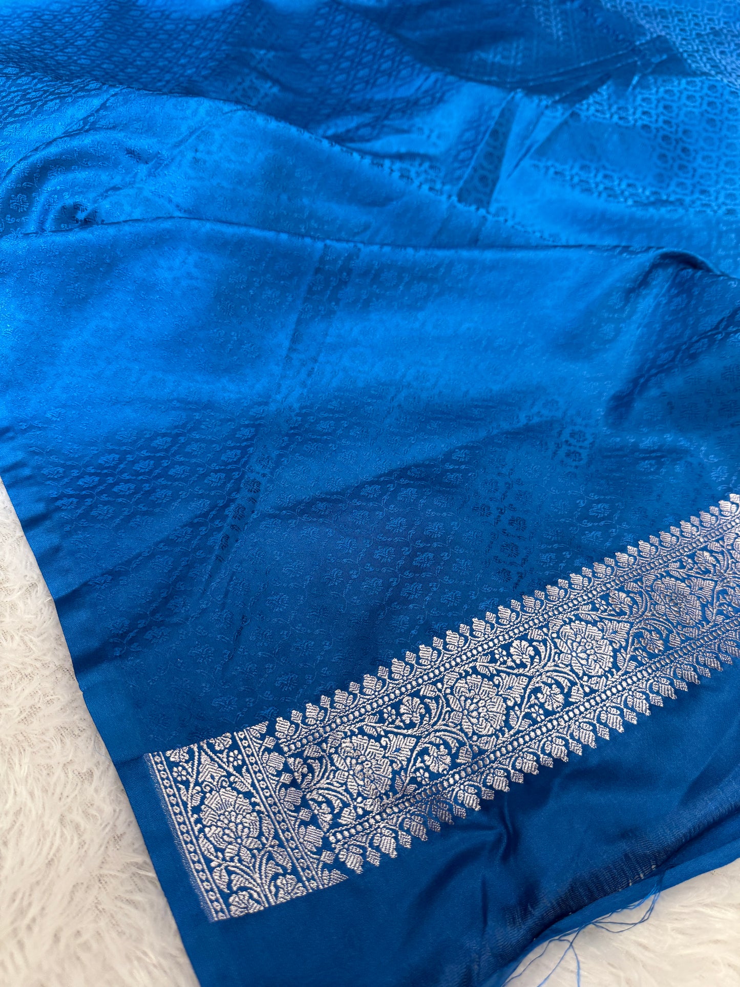 Peacock blue Premium Banarasi Mashru katan silk saree MK201