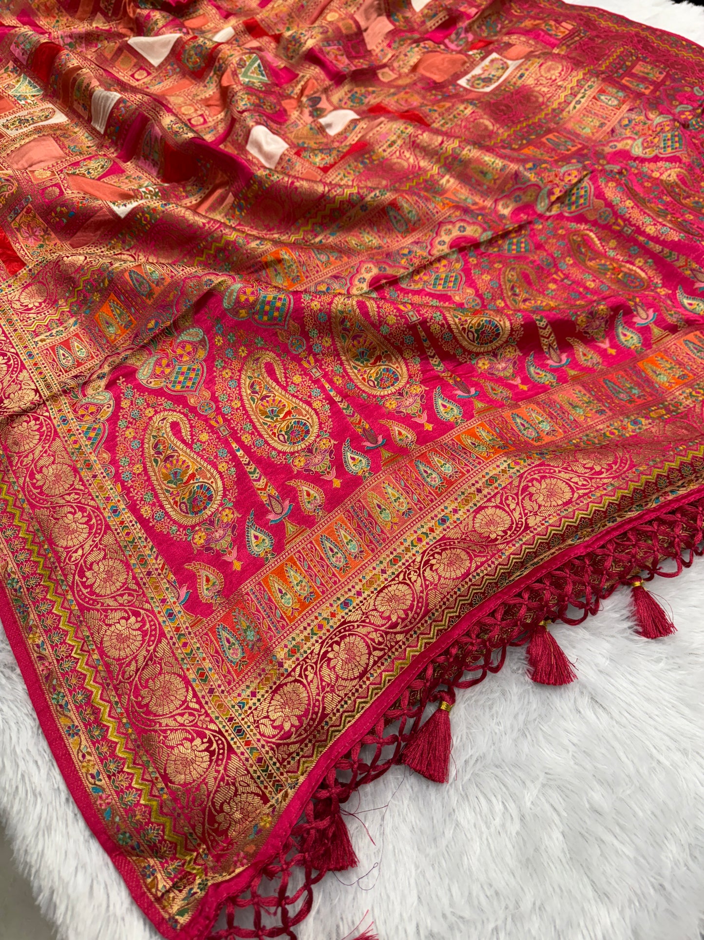 Banarasi pure satin pashmina silk saree DS102