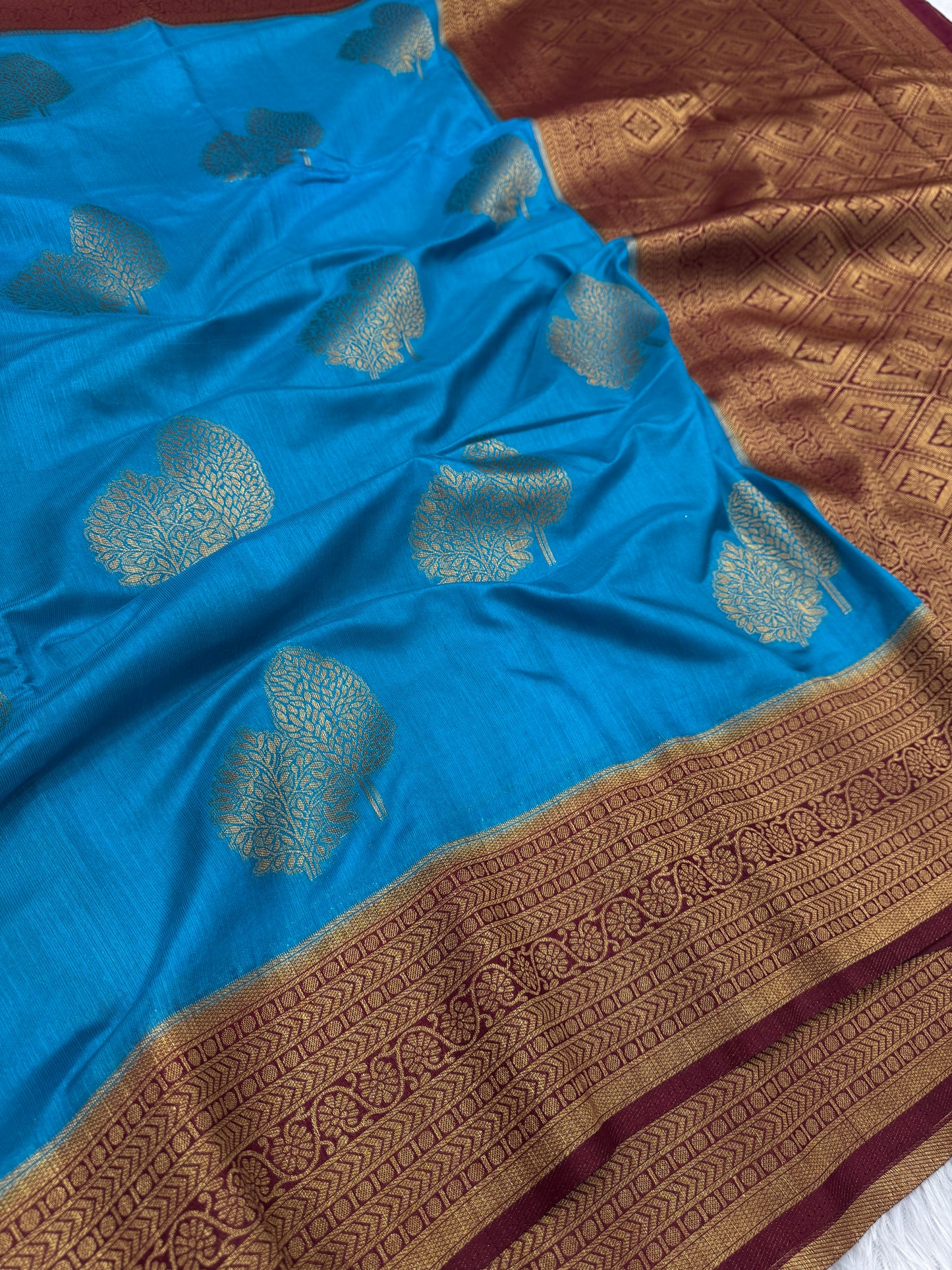Banarasi mulberry cotton silk saree