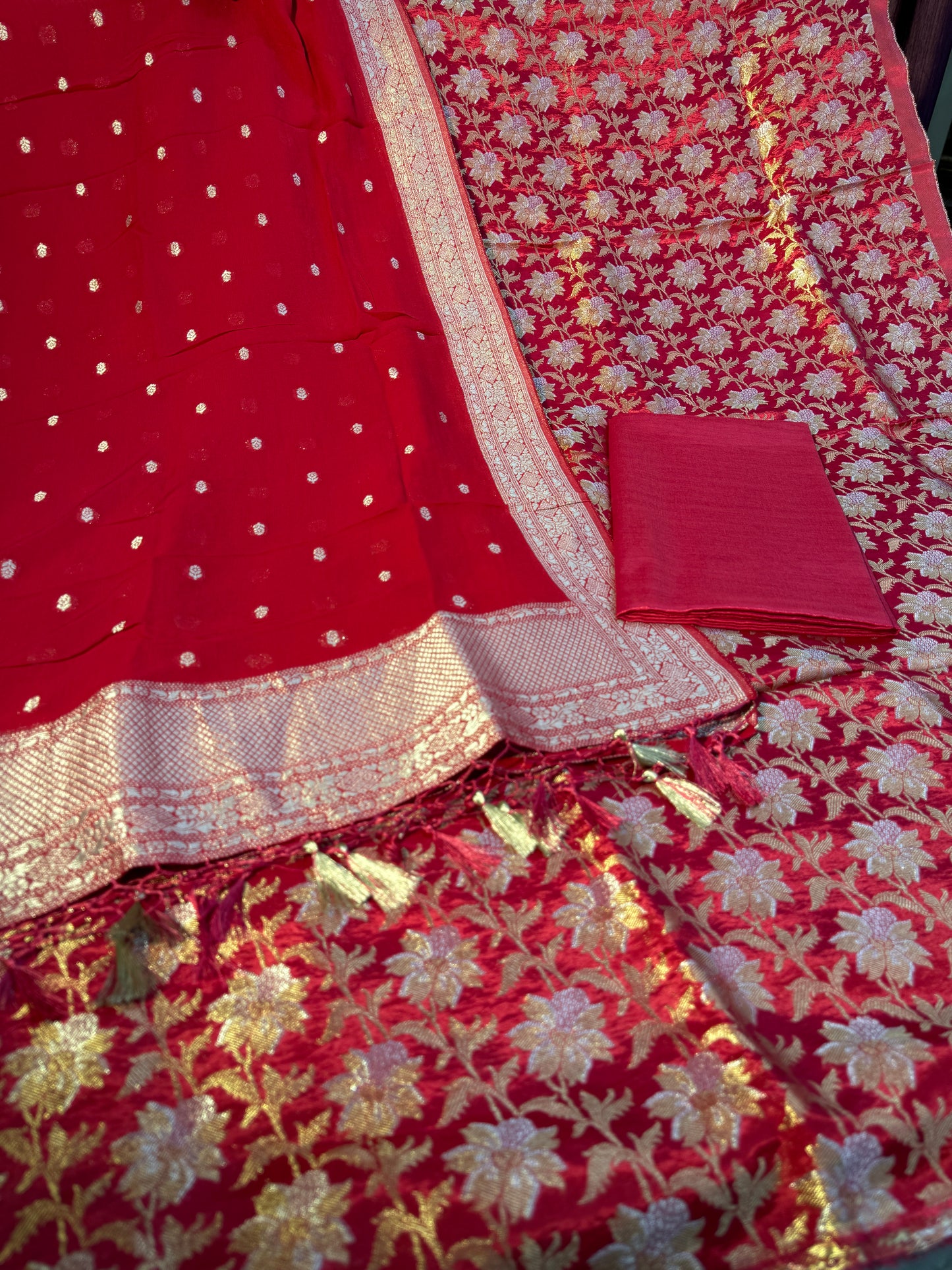 Banarasi katan suit dupatta and bottom SK101