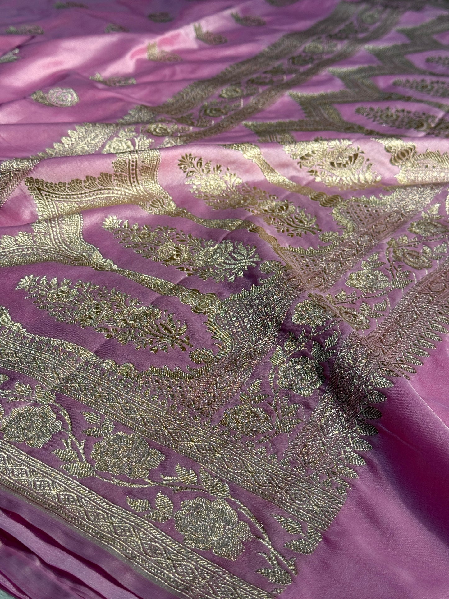 Pink color Banarasi Mashru katan silk saree MK156