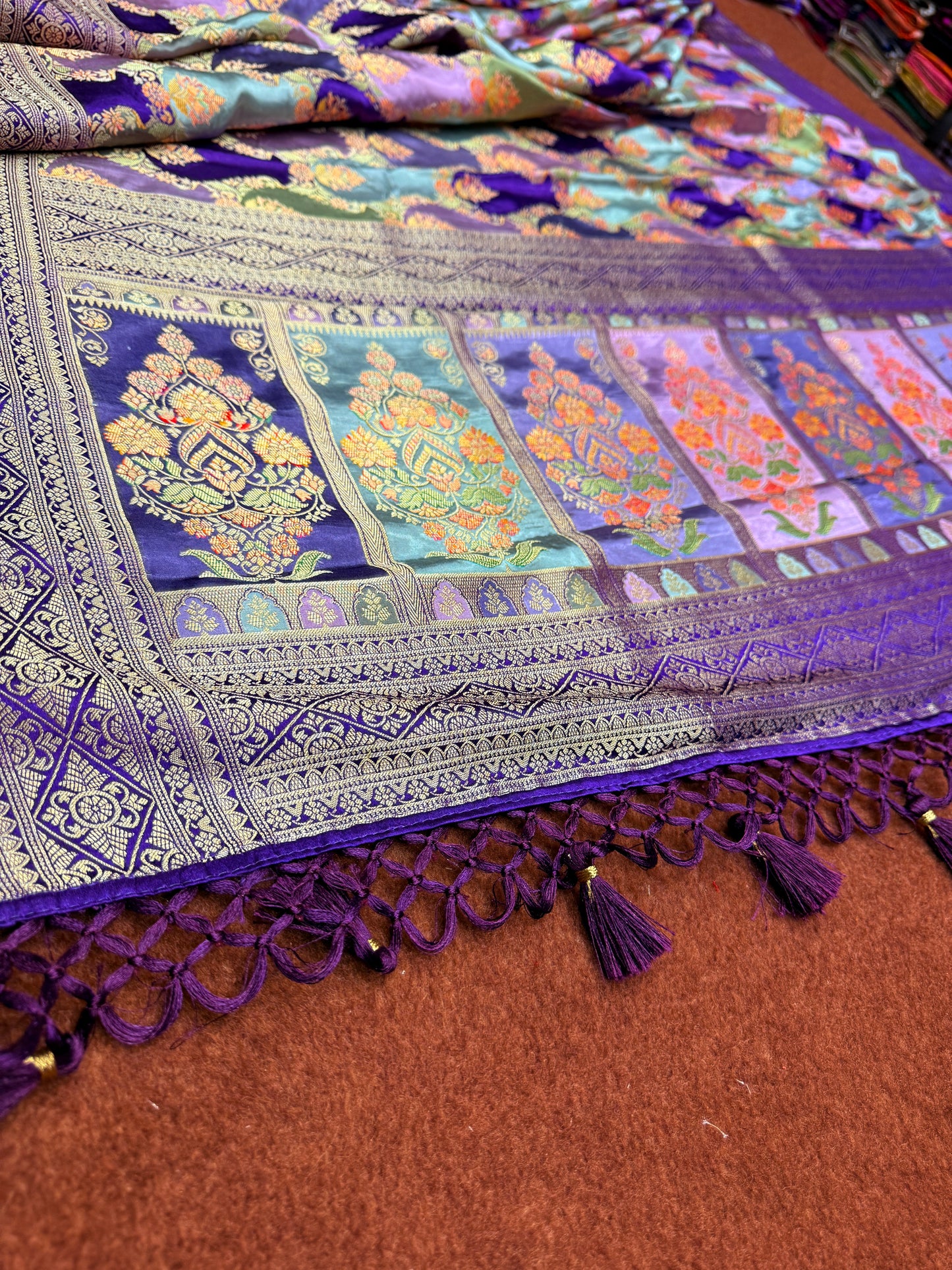 Banarasi pure satin pashmina silk saree