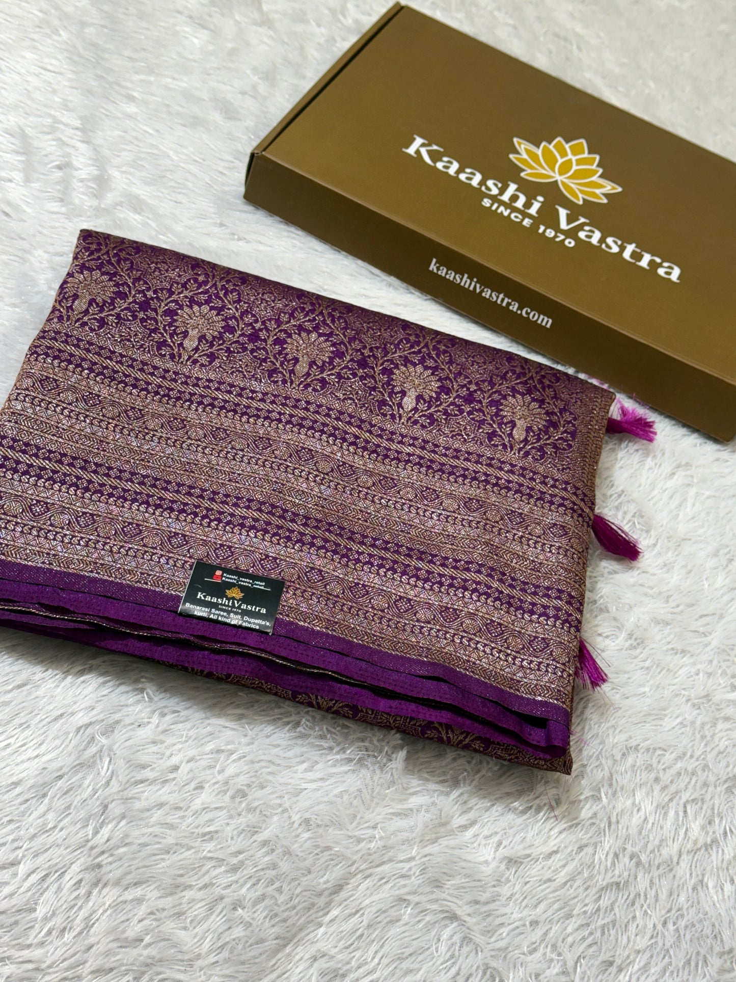 Purple Banarasi brocade katan silk saree BB101