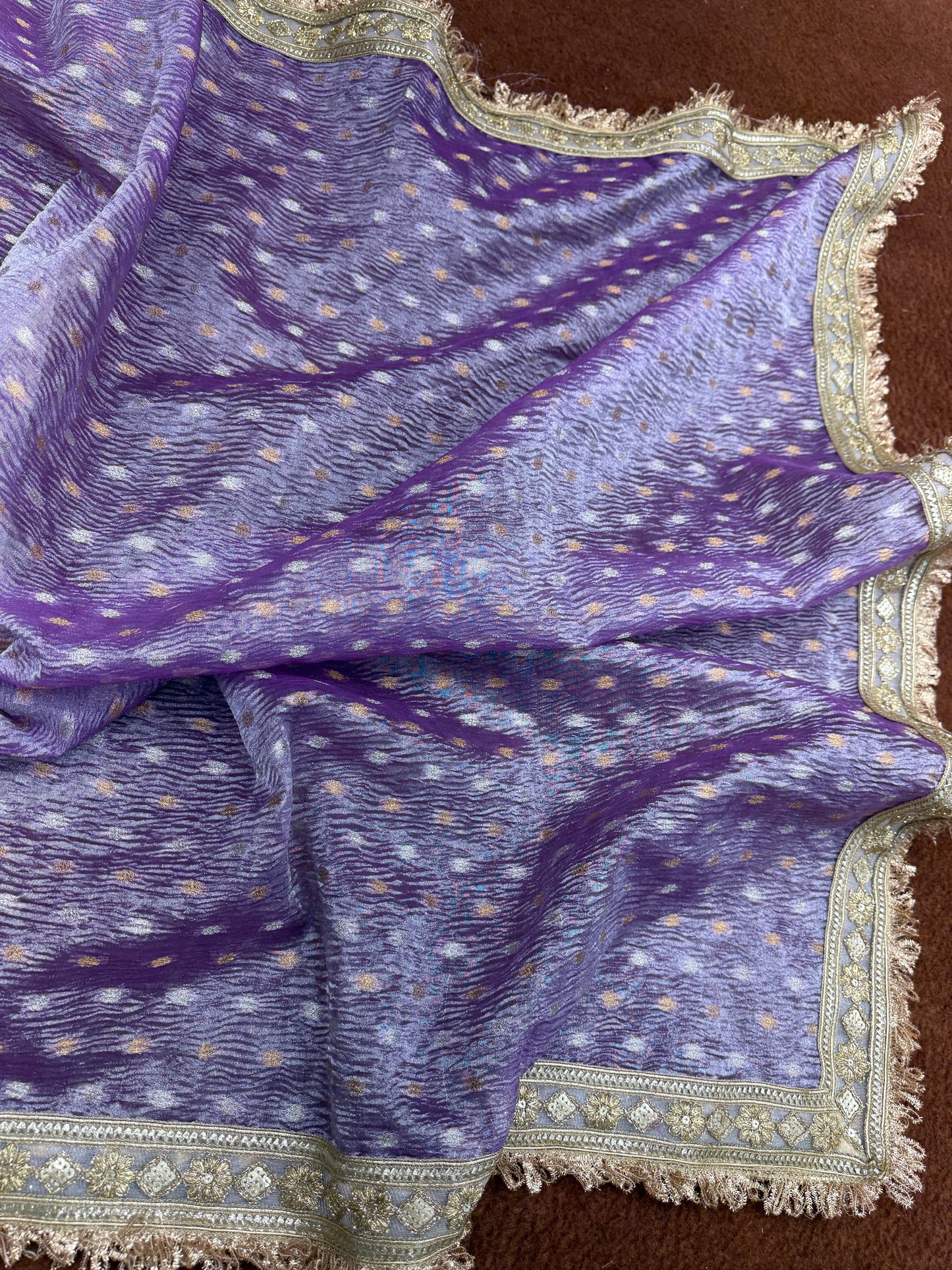 Premium Banarasi tissue silk saree with lase border TS111