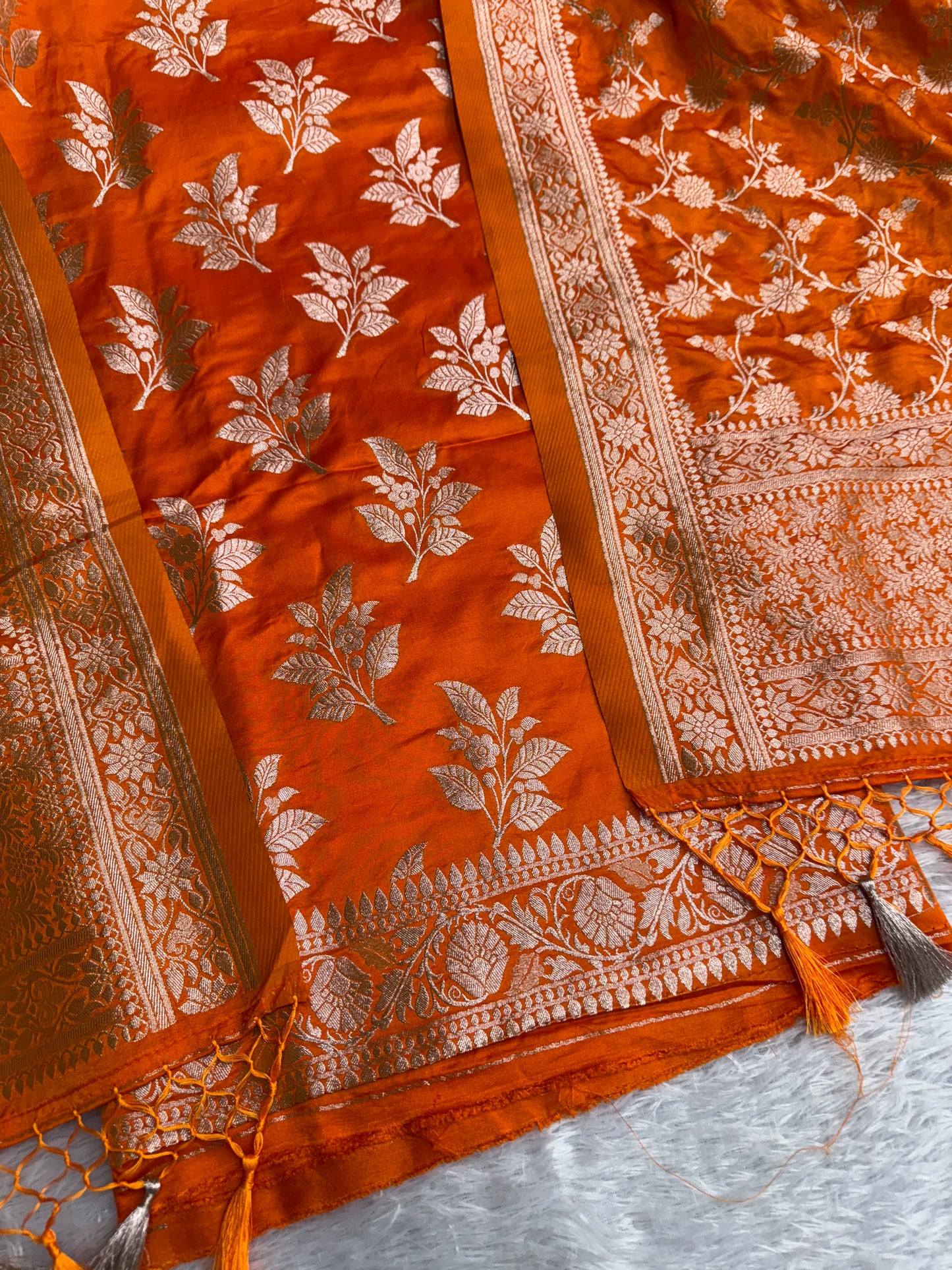 Premium Banarasi soft satin suit dupatta SK103
