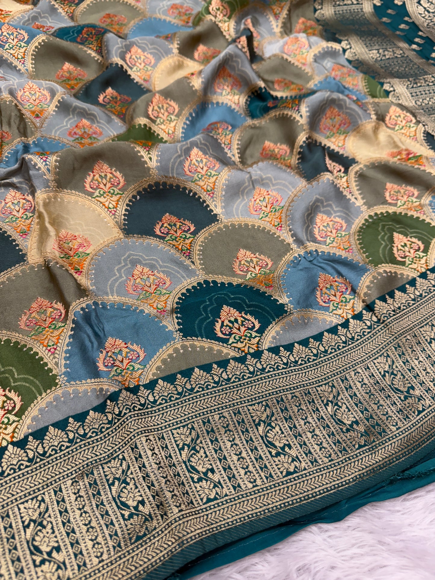 Banarasi pure satin pashmina silk saree DS104