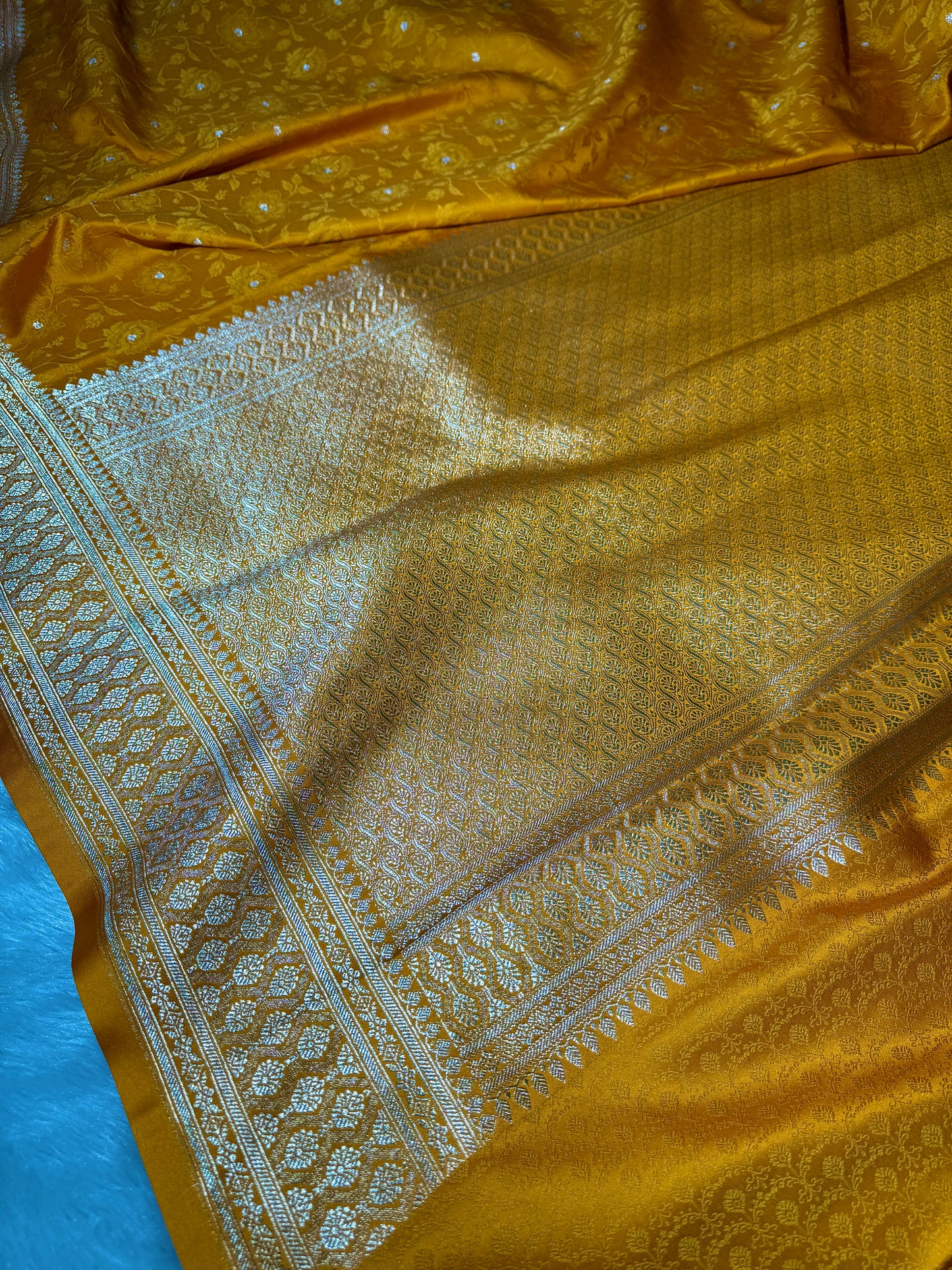 Mustard premium Banarasi Mashru katan silk saree MK213