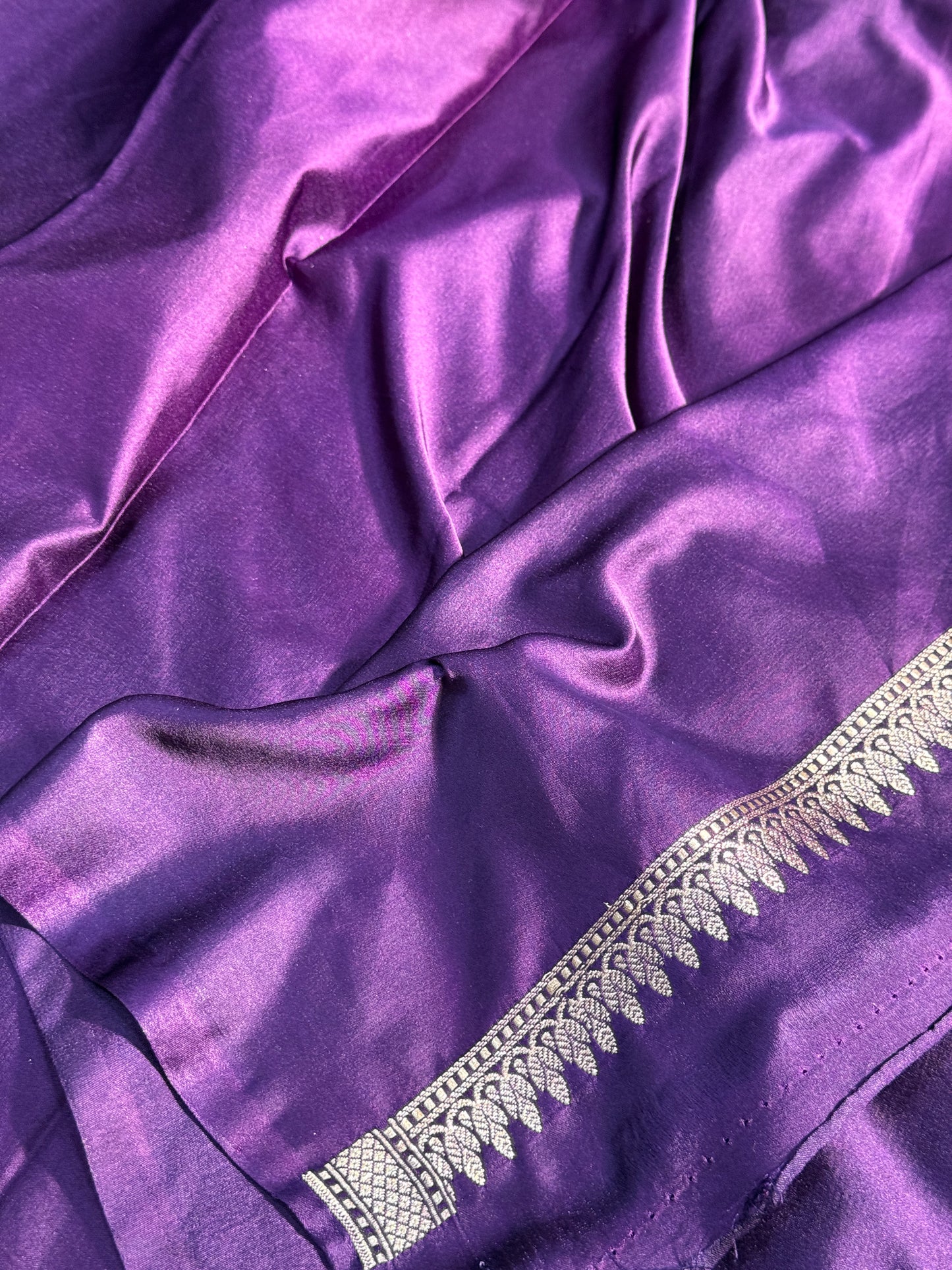 Purple color Banarasi Mashru katan silk saree MK158