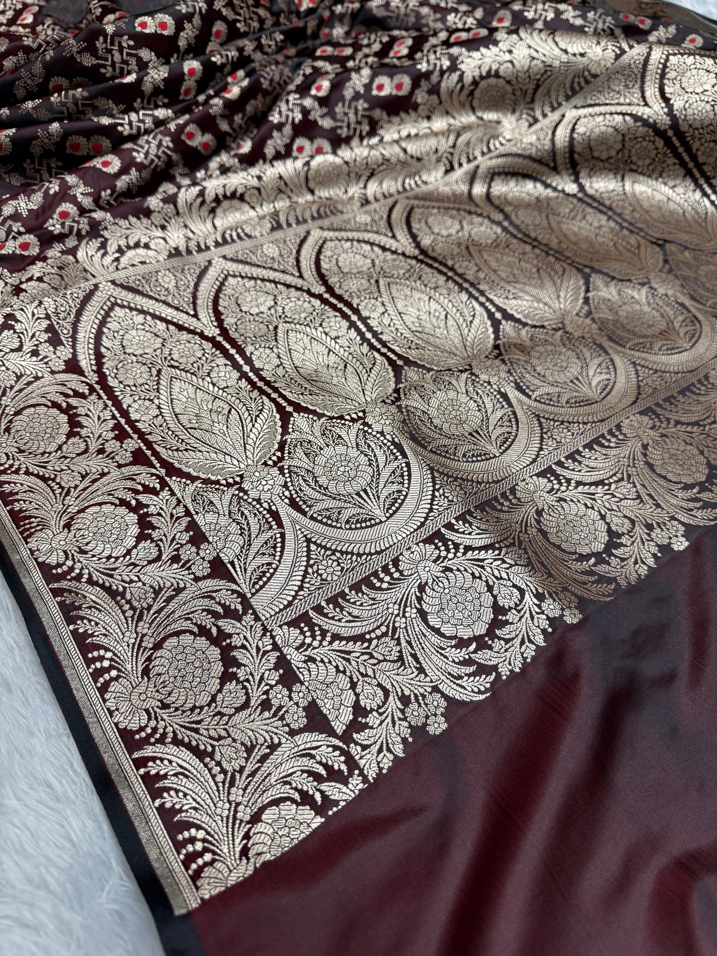 Premium Banarasi Mashru satin silk saree MS120