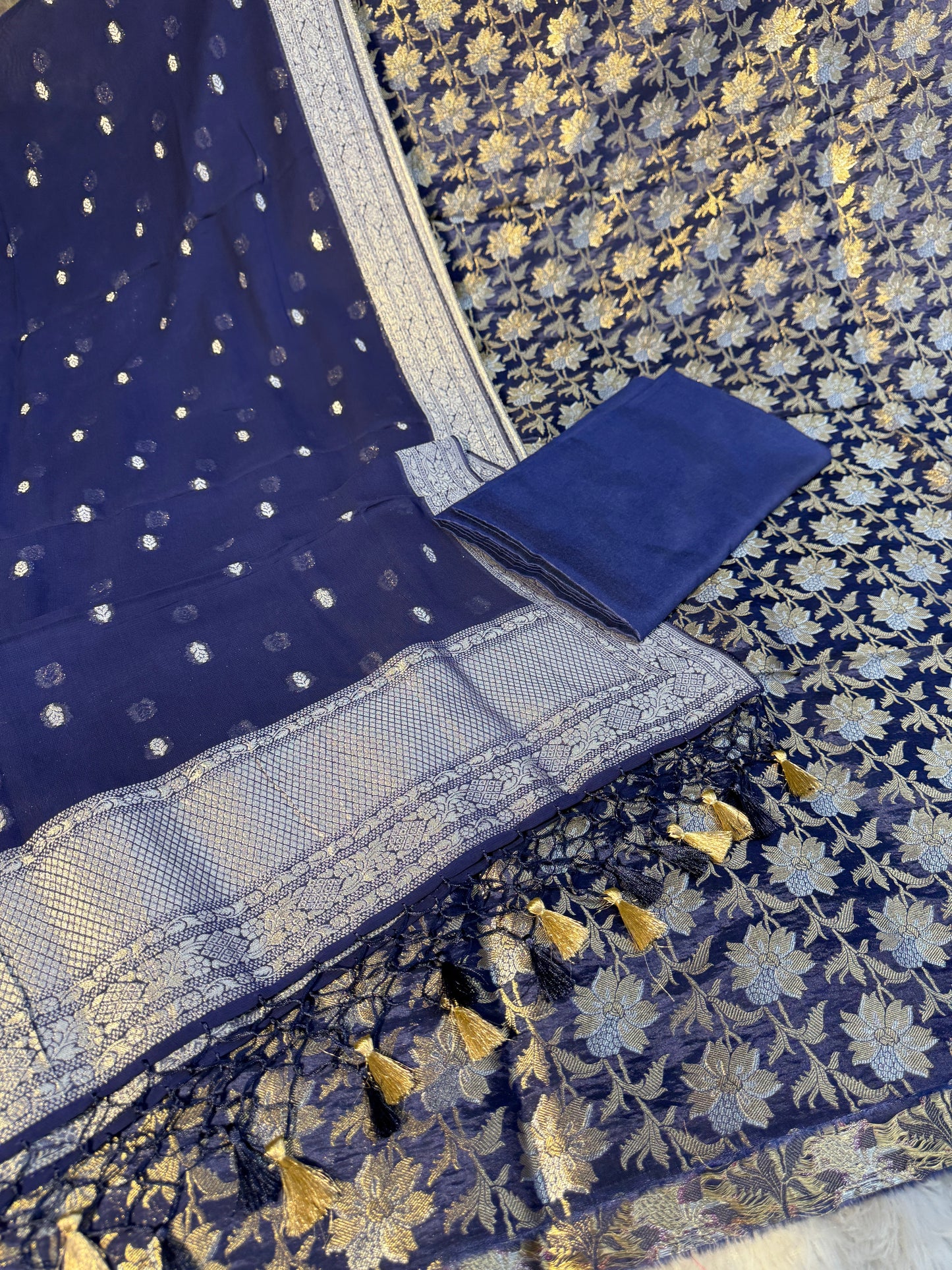 Banarasi katan suit dupatta and bottom SK101