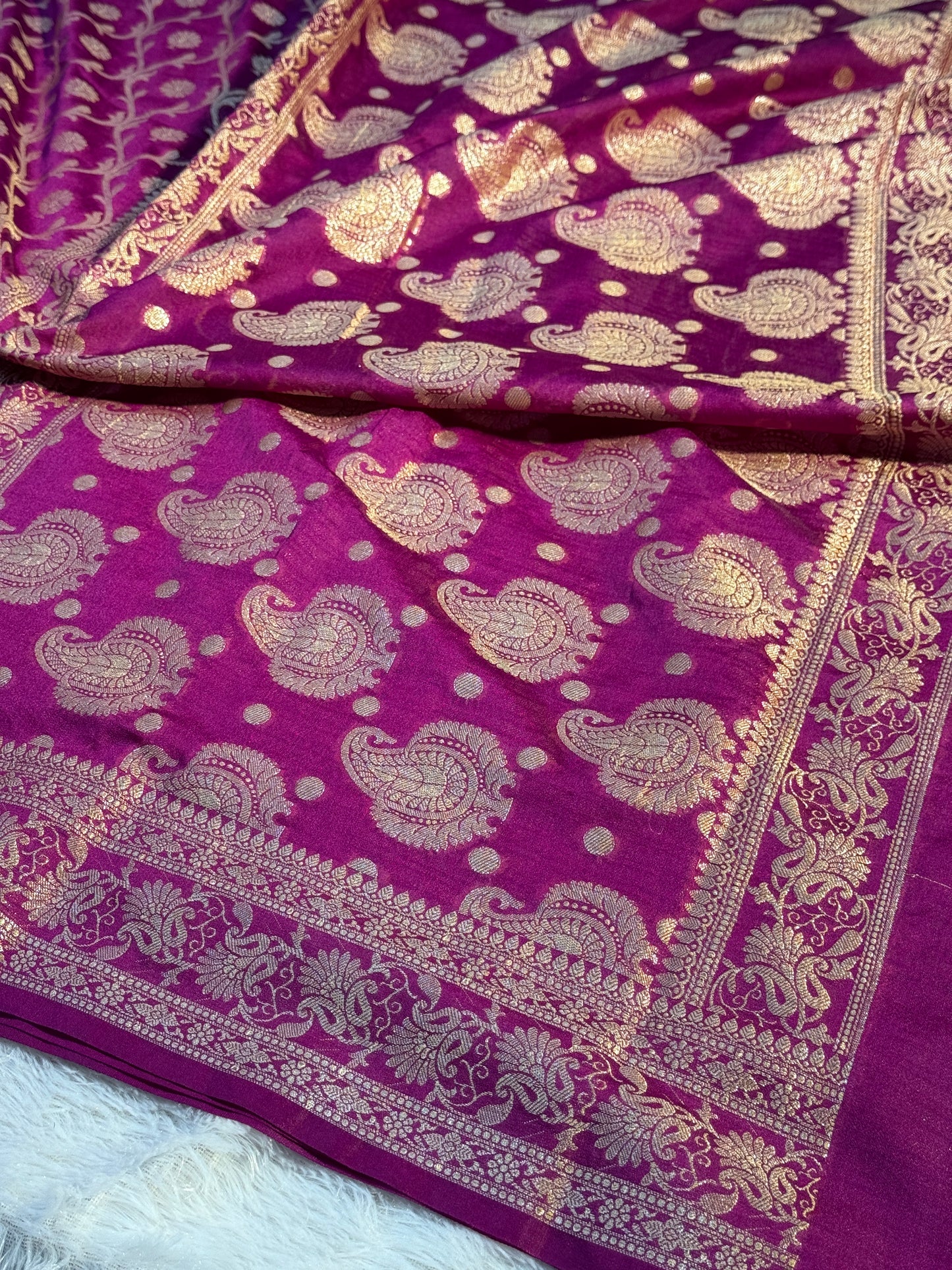 Purple Banarasi georgette silk saree RB107