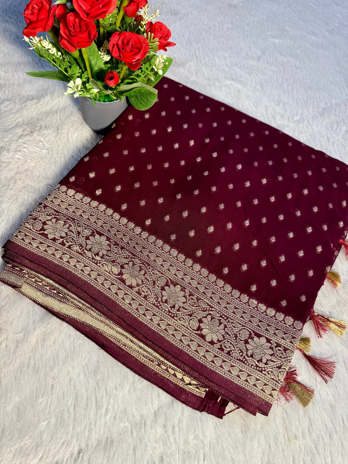 Banarasi pure viscos georgette silk saree VG102