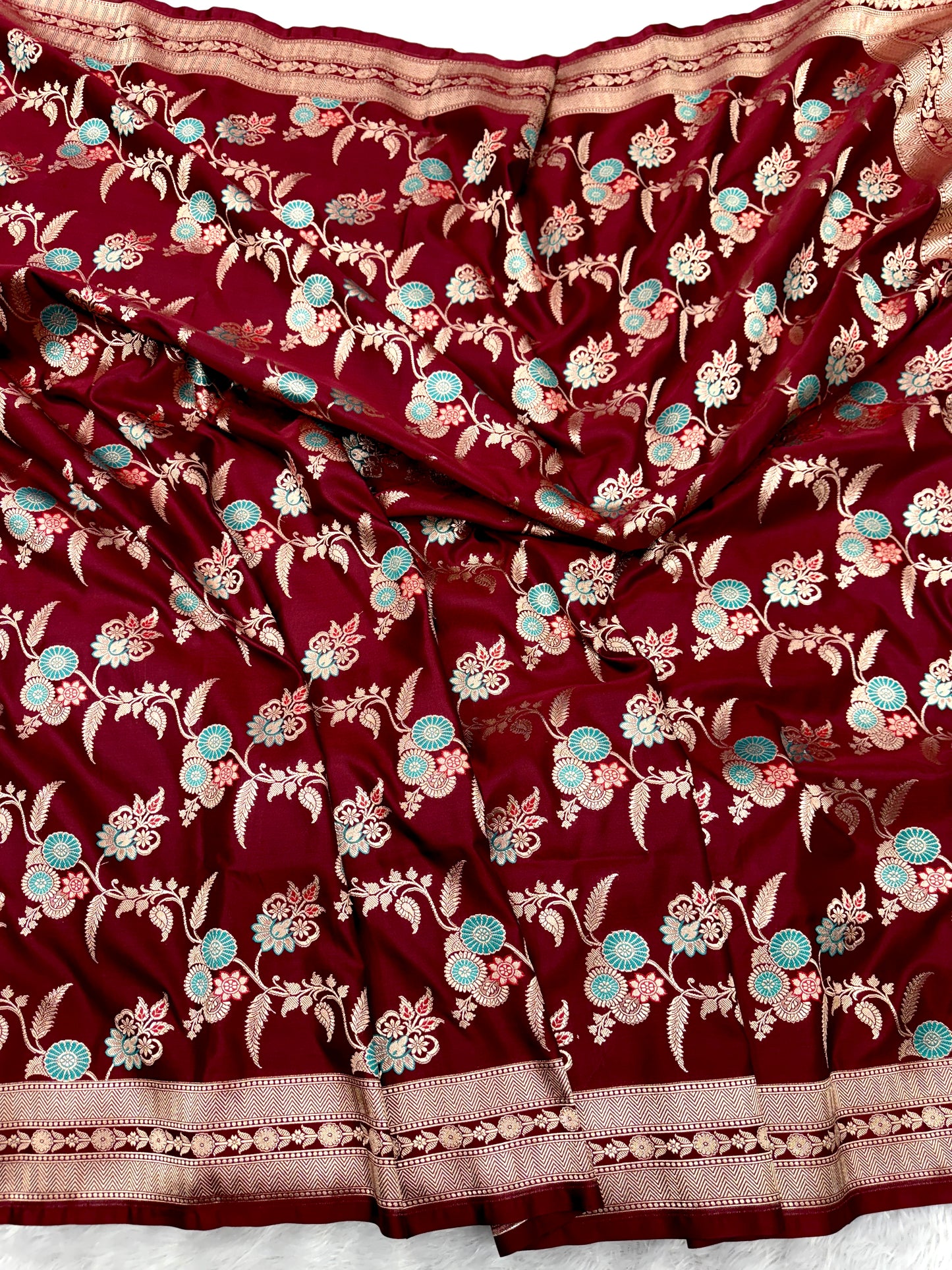 Maroon celebrity inspired premium Banarasi Mashru katan silk saree MK188