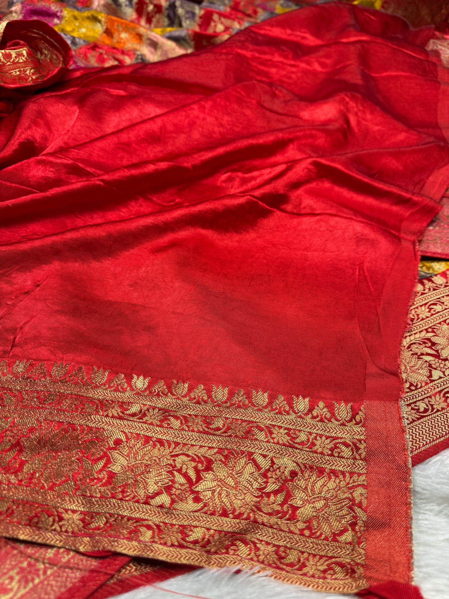 Banarasi pure soft satin pashmina silk saree DS106