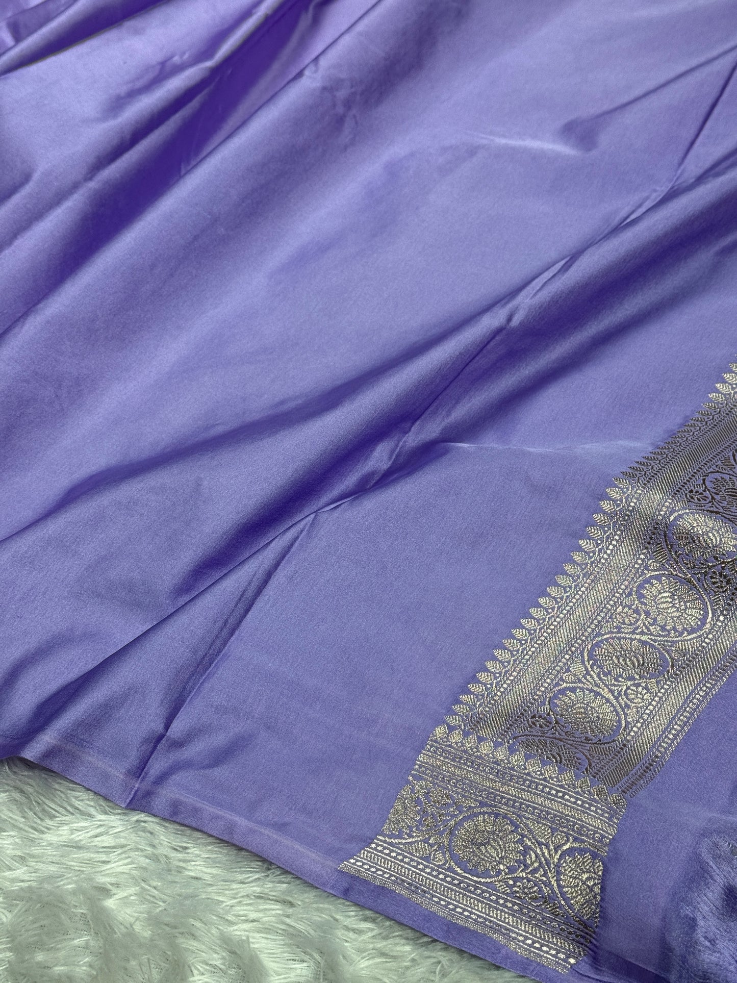 Lavender color premium Banarasi Mashru katan silk saree MK241