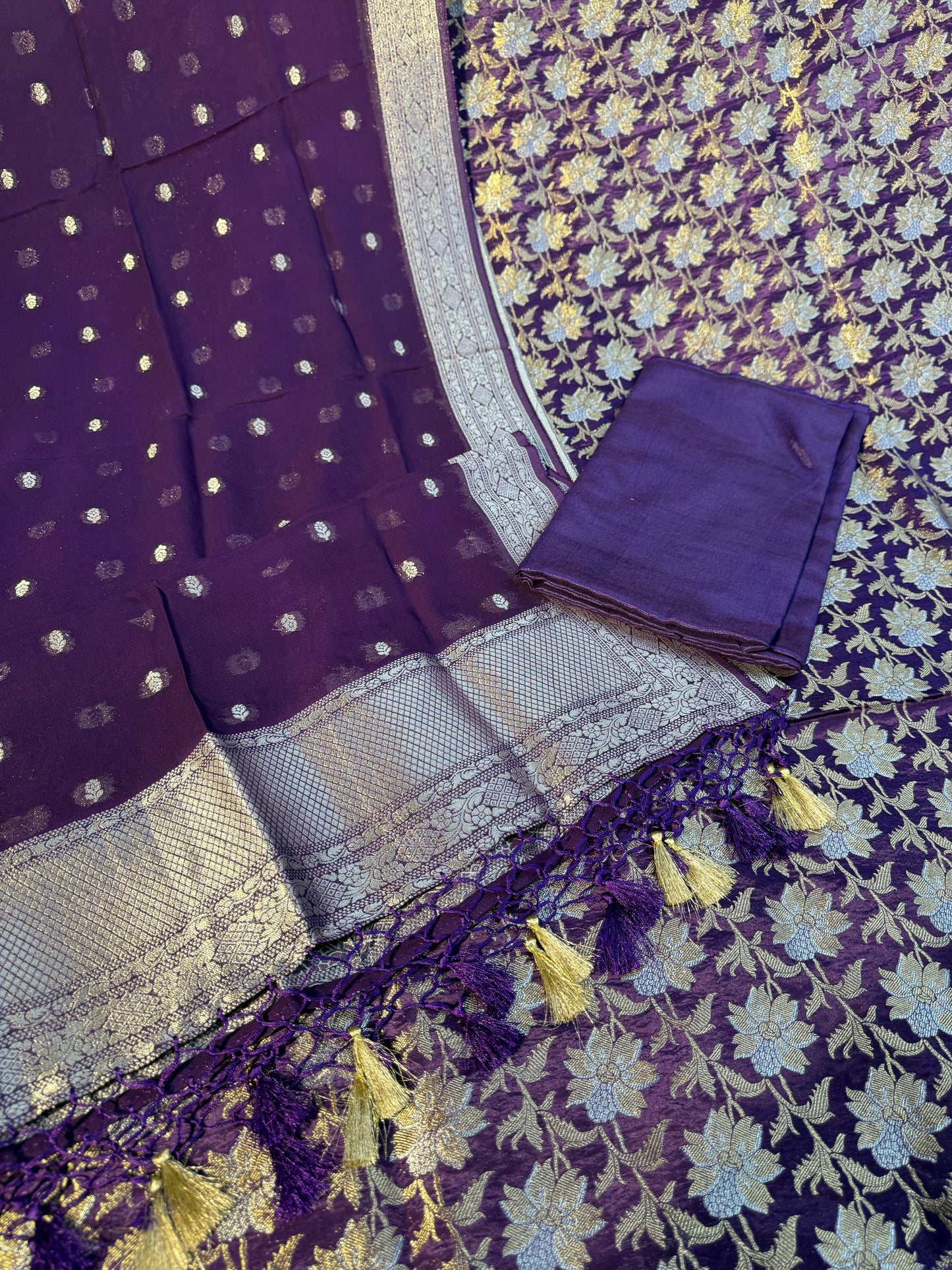 Banarasi katan suit dupatta and bottom SK101
