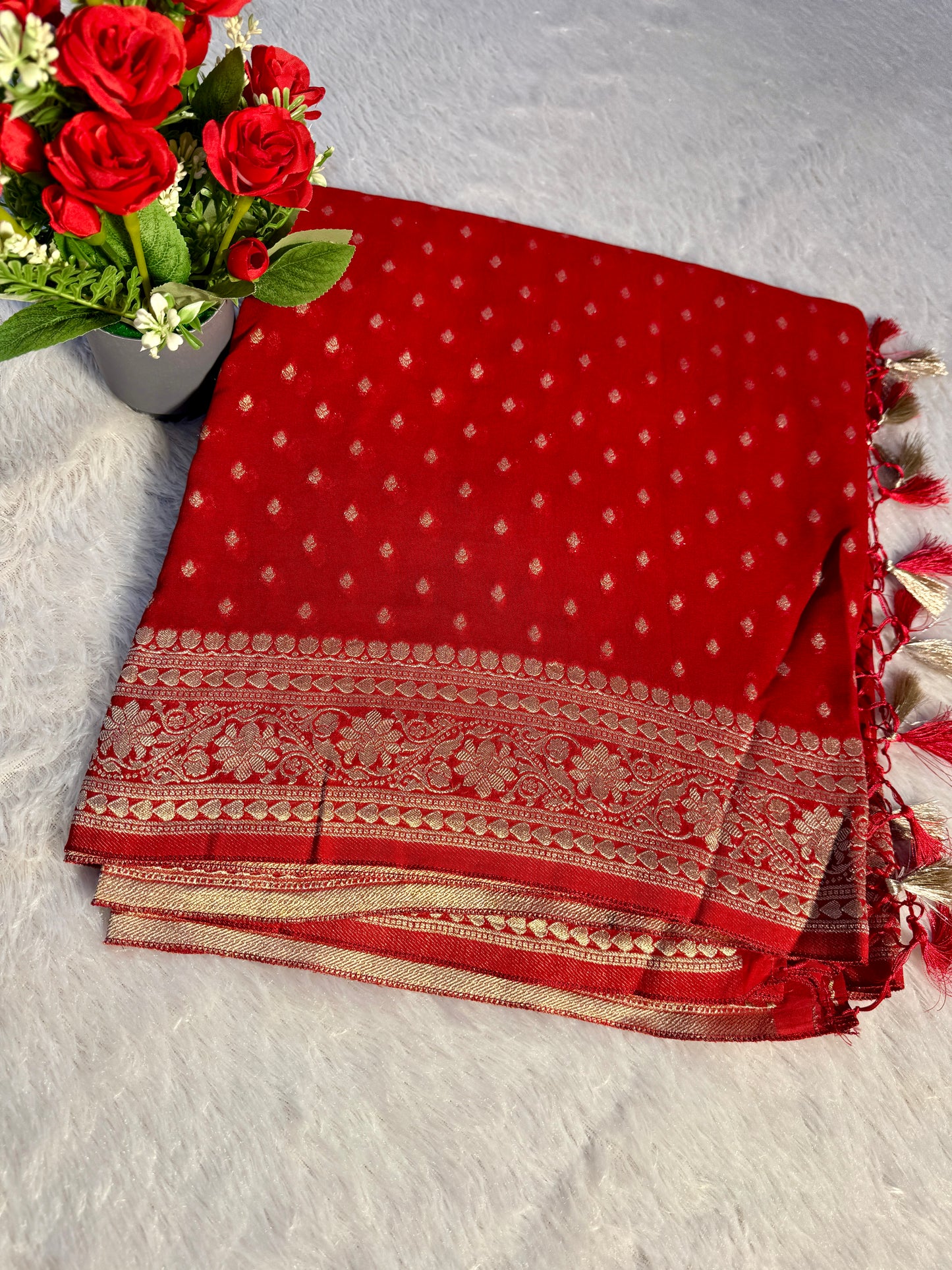 Banarasi pure viscos georgette silk saree VG102