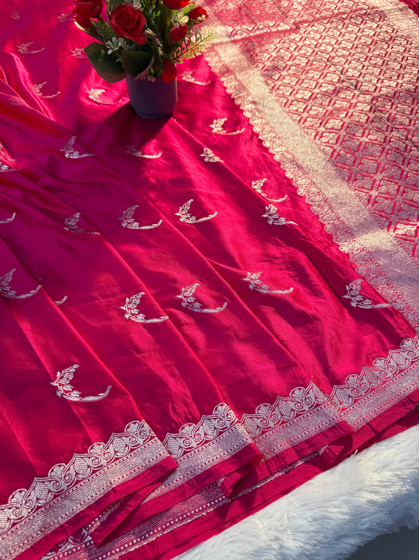Banarasi Mashru satin silk saree MS117