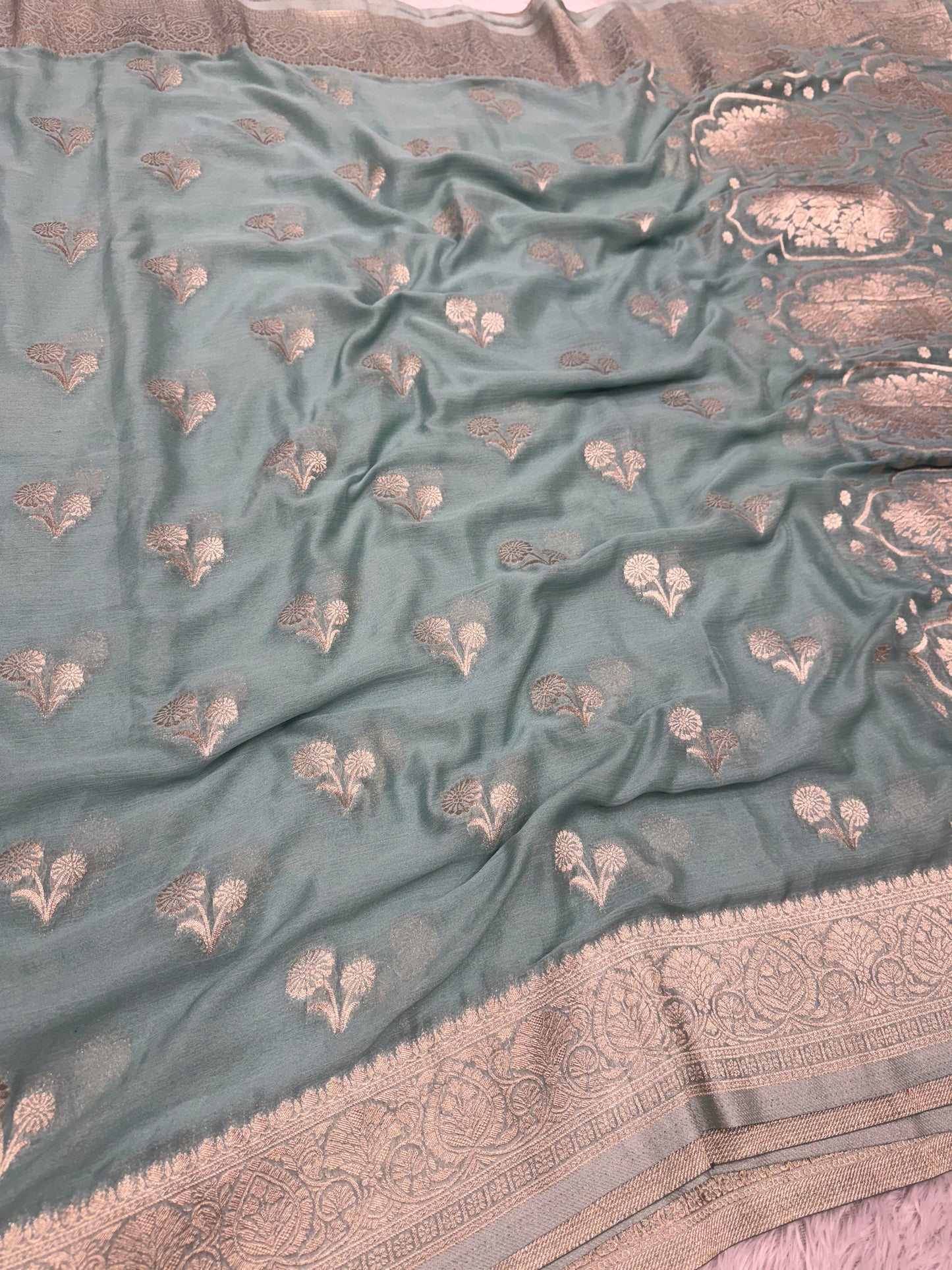 Banarasi soft chinon georgette silk saree CN106