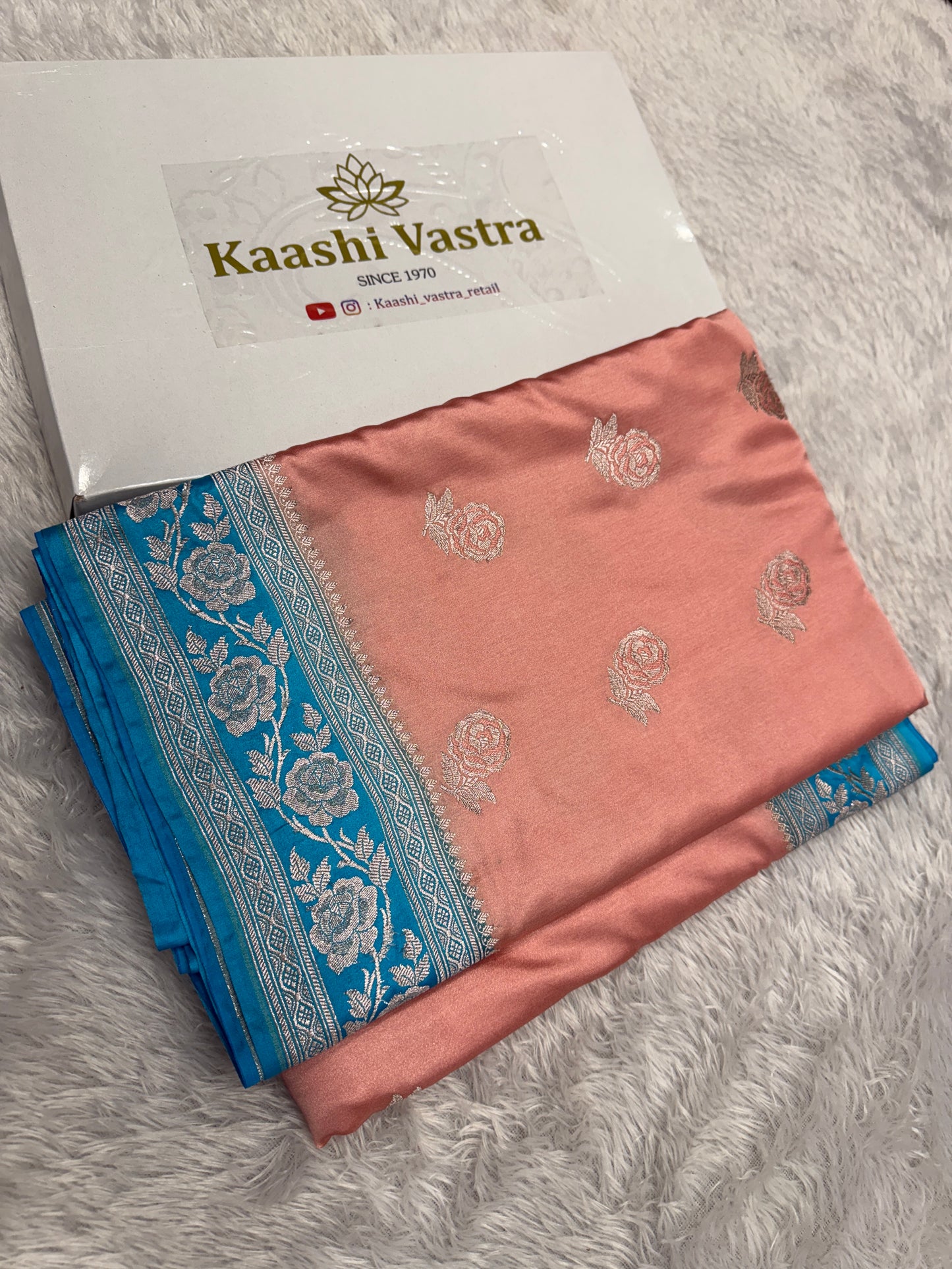 Premium Banarasi contrast Banarasi Mashru katan silk saree MK183