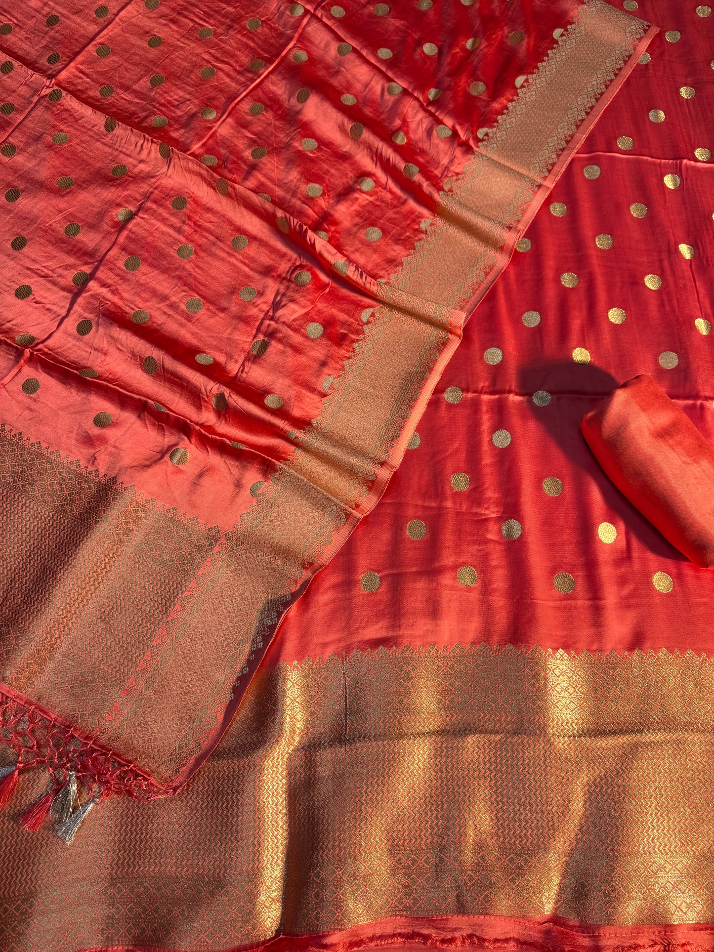 Banarasi pure mudal satin suit dupatta and bottom MD101