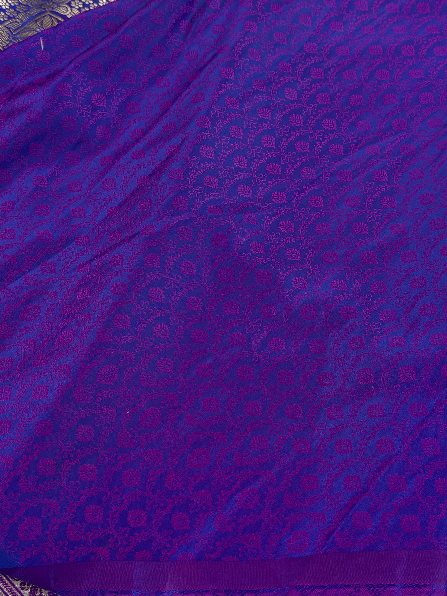 Blue Banarasi Mashru katan silk saree MK166