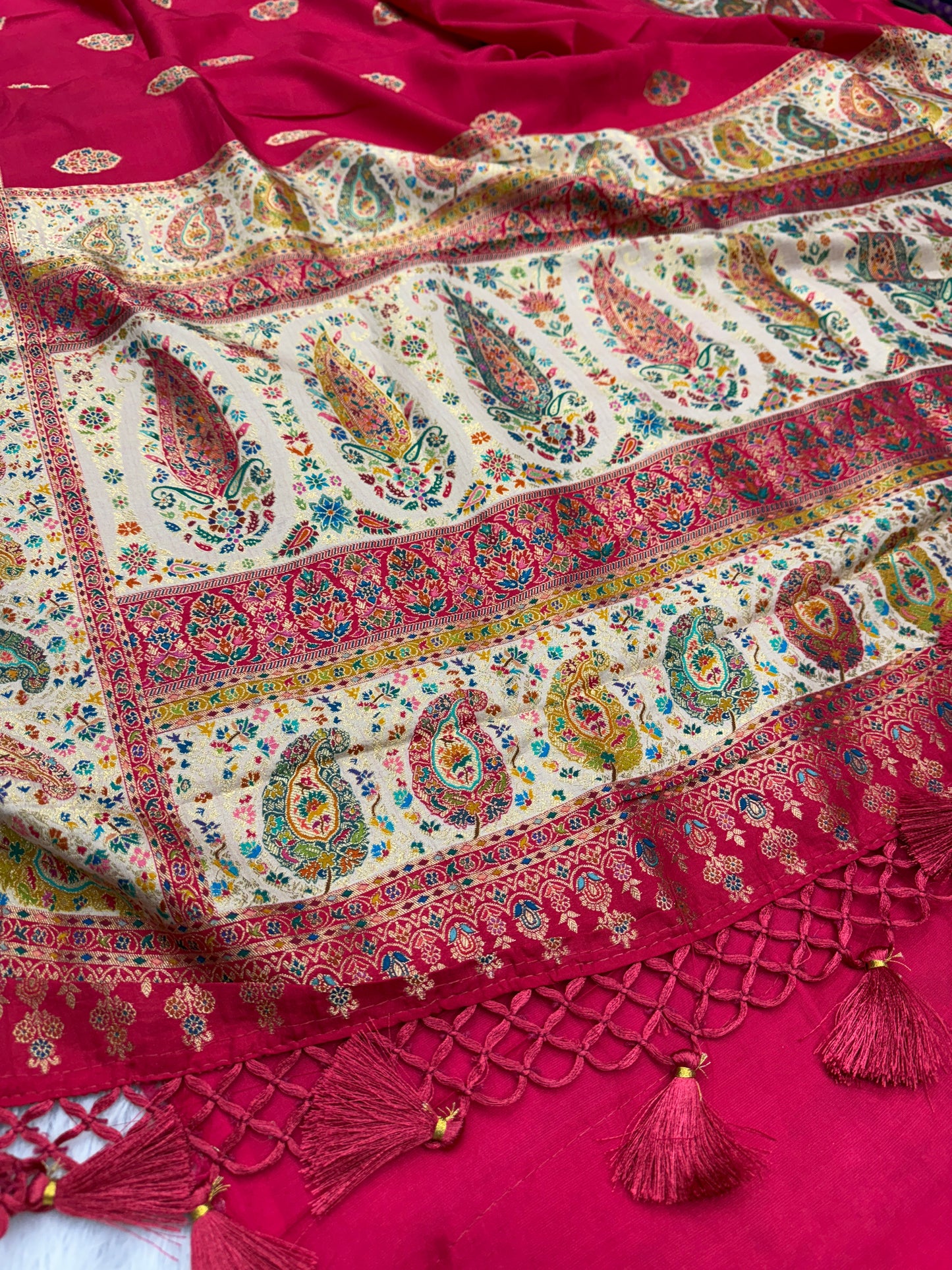 Banarasi pure satin pashmina silk saree DS101