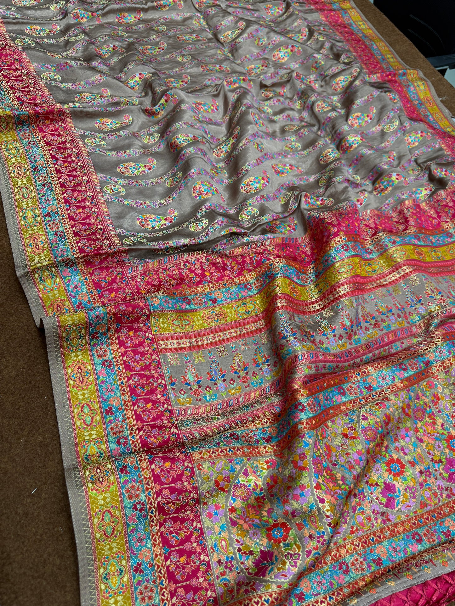 PASHMINA SILK SAREE WITH POSITION PRINT PM103