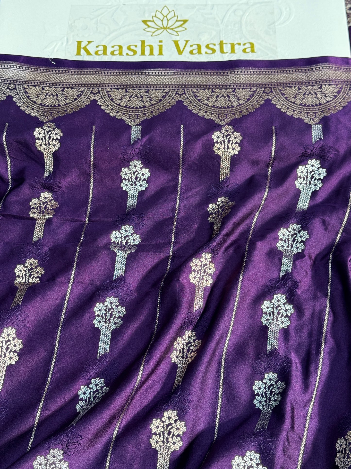 Purple color Banarasi Mashru katan silk saree MK158
