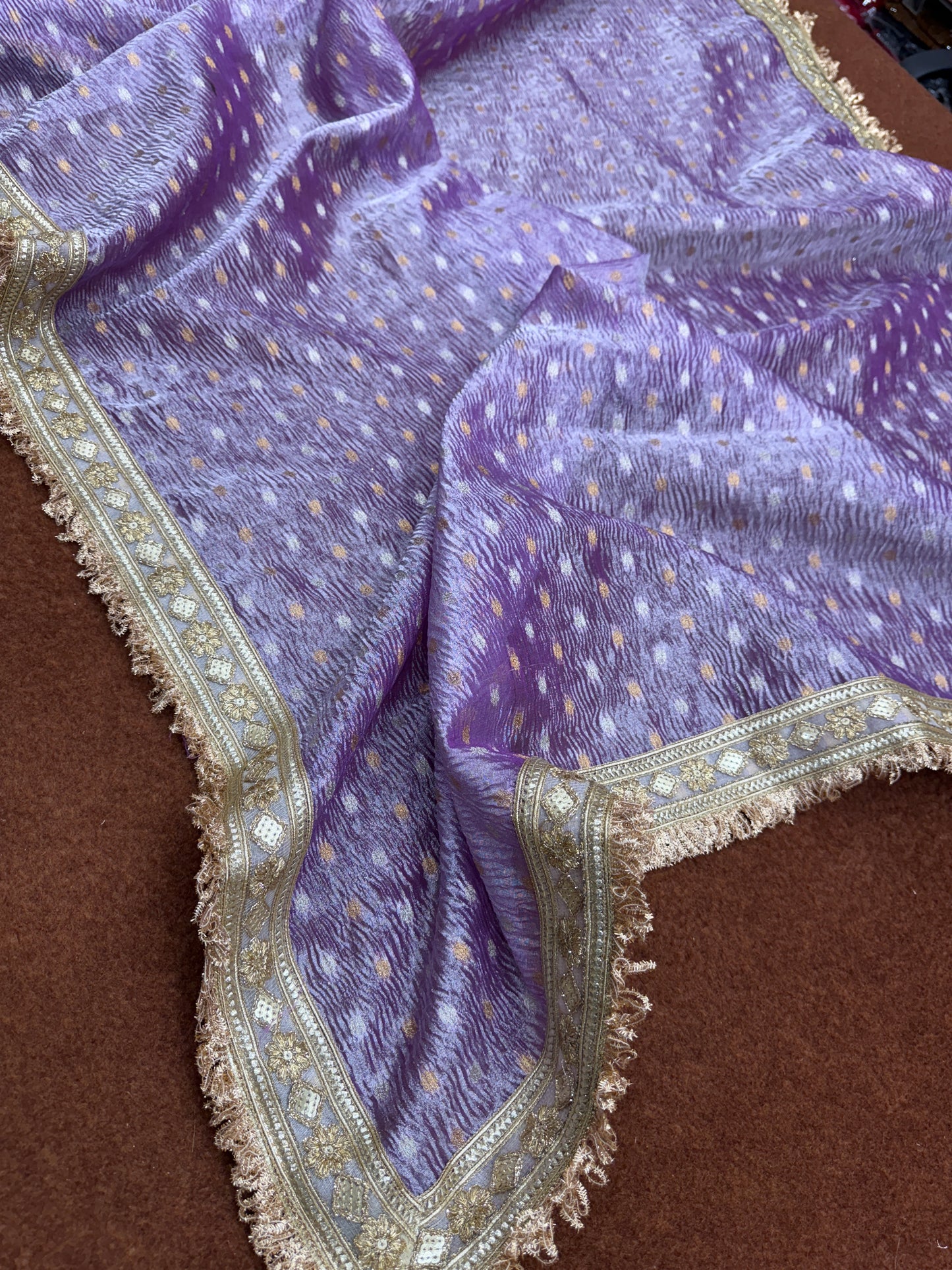 Premium Banarasi tissue silk saree with lase border TS111