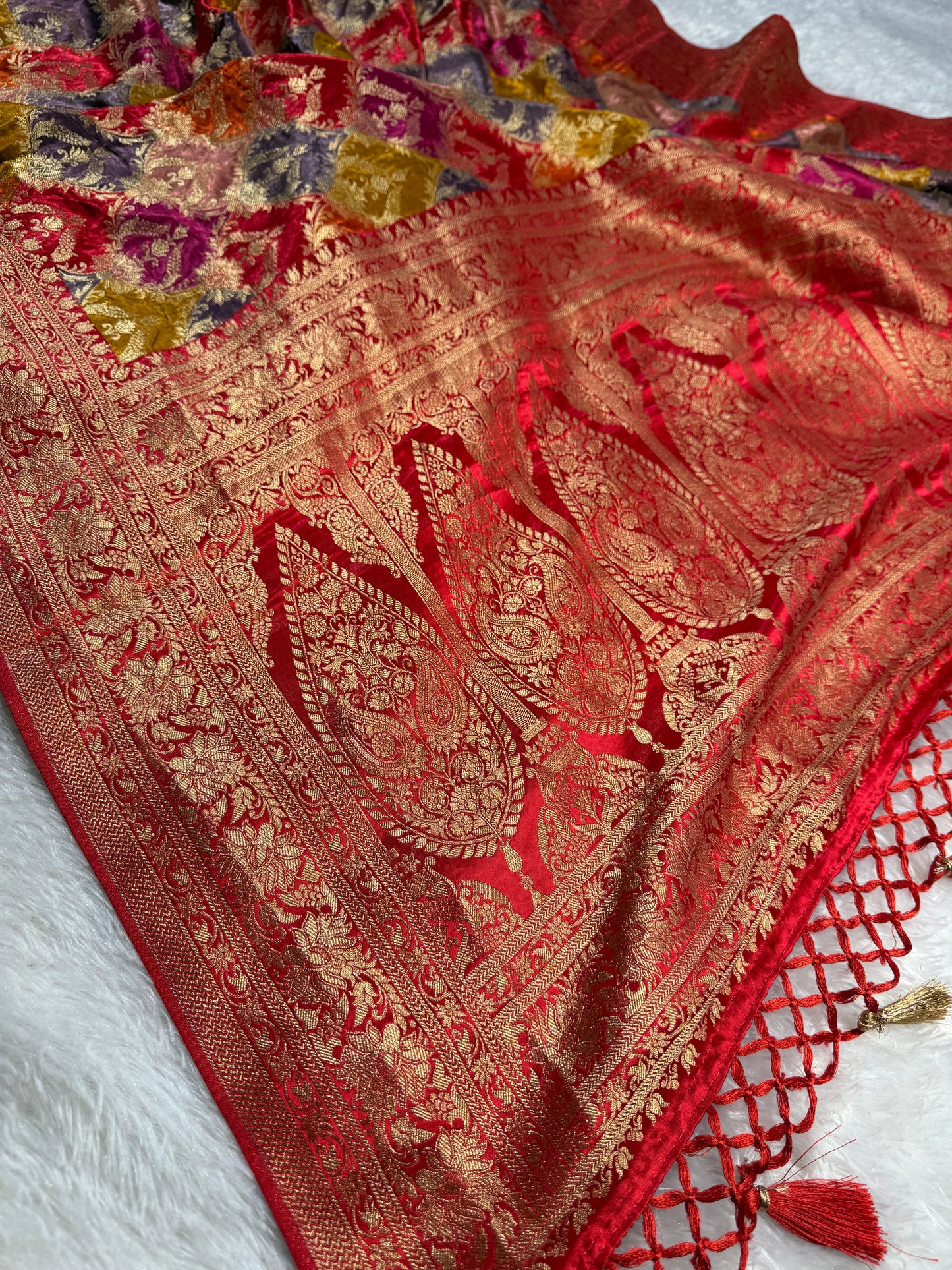 Banarasi pure soft satin pashmina silk saree DS106