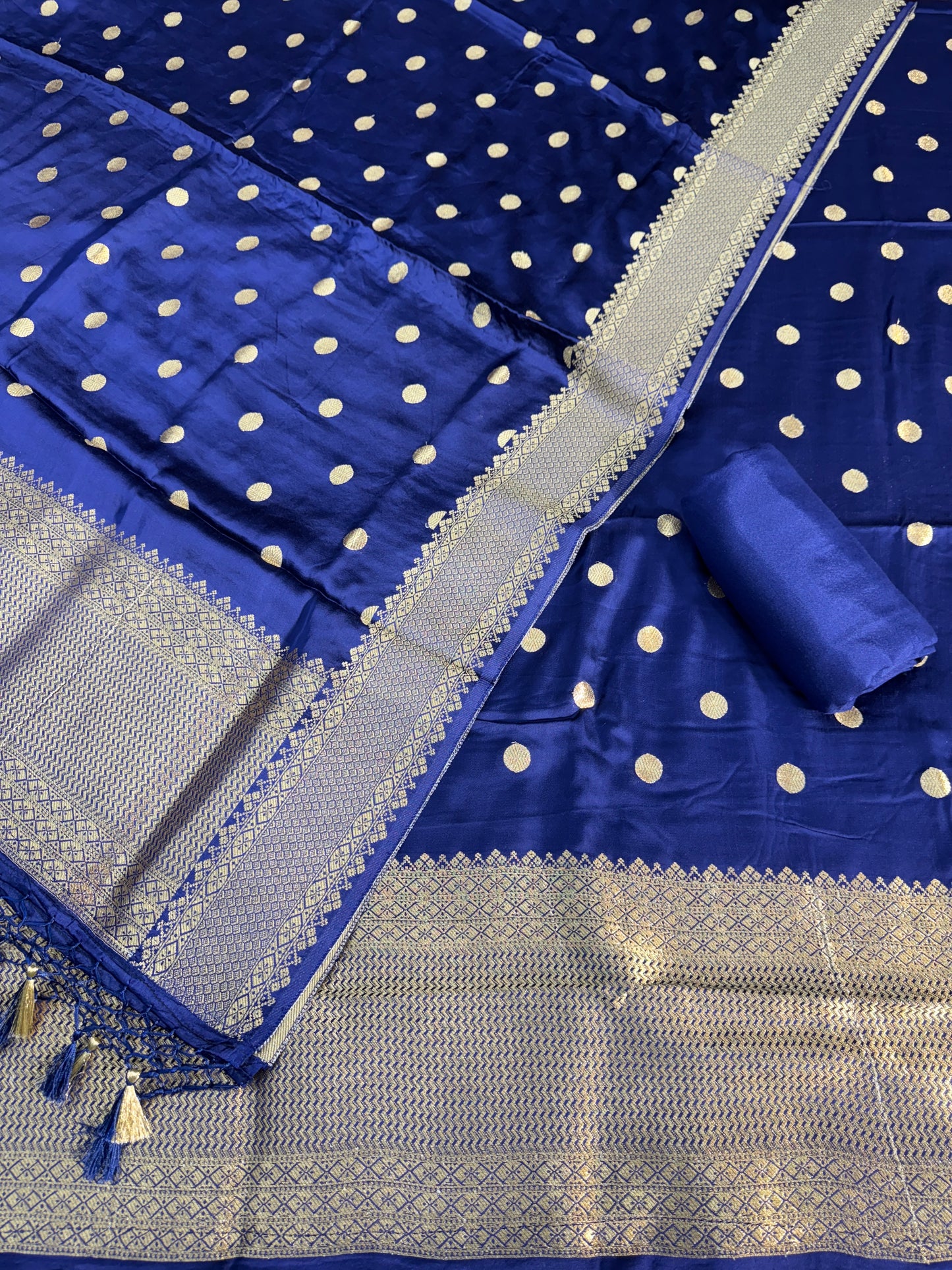 Banarasi pure mudal satin suit dupatta and bottom MD101