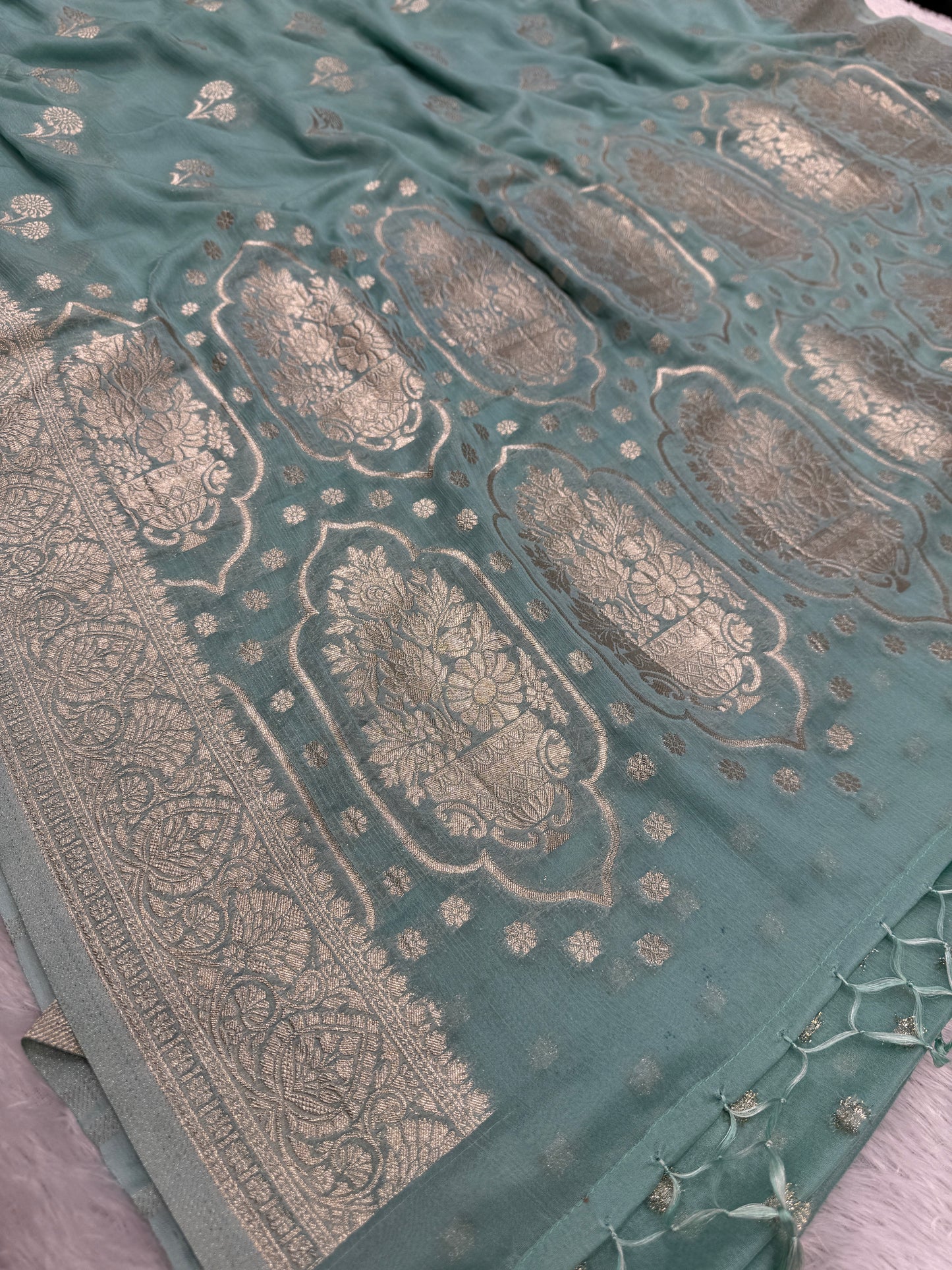 Banarasi soft chinon georgette silk saree CN106