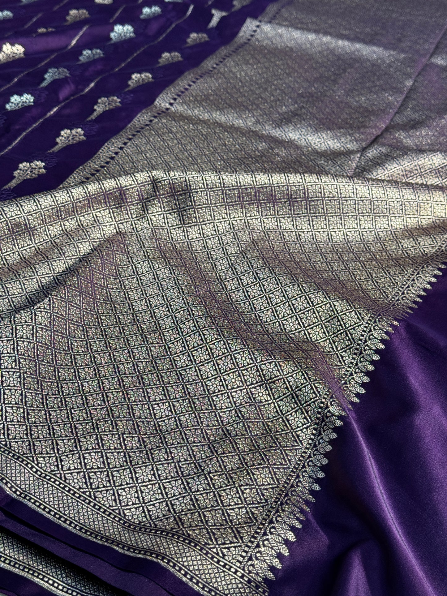 Purple color Banarasi Mashru katan silk saree MK158