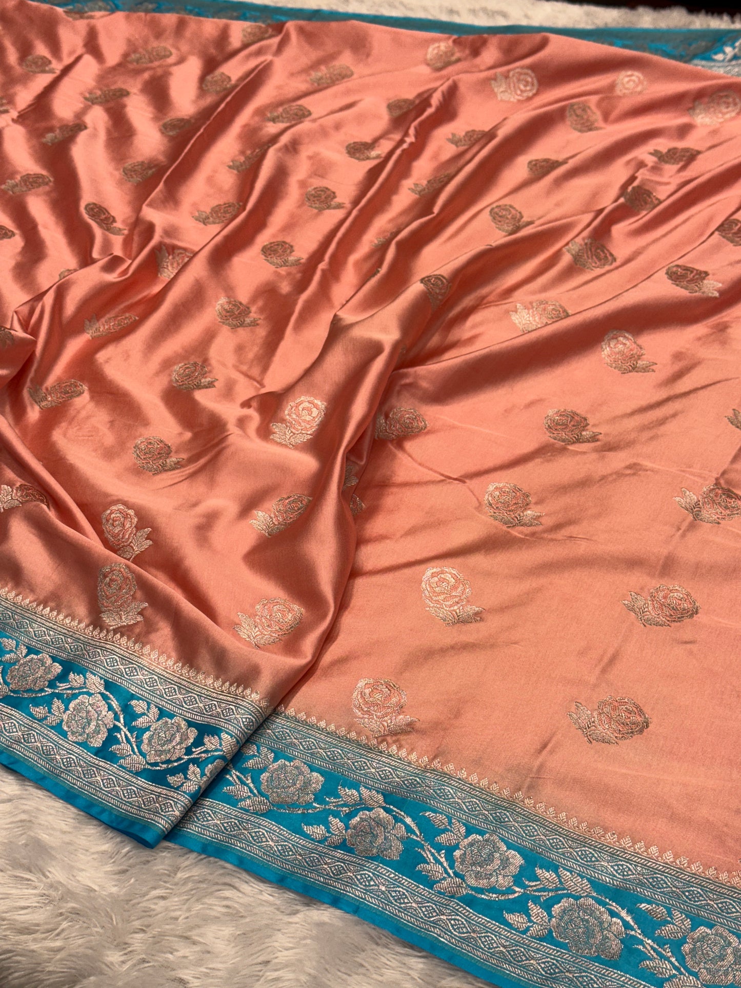 Premium Banarasi contrast Banarasi Mashru katan silk saree MK183