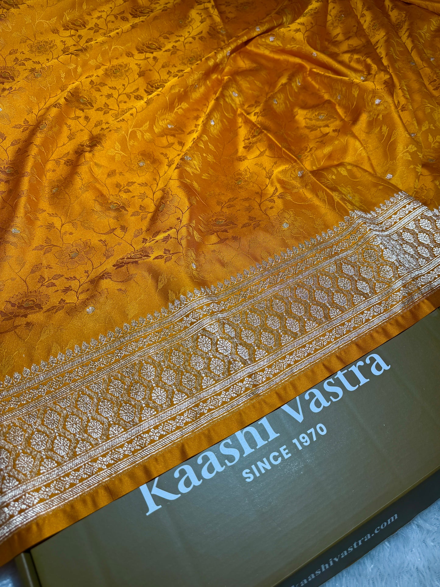 Mustard premium Banarasi Mashru katan silk saree MK213