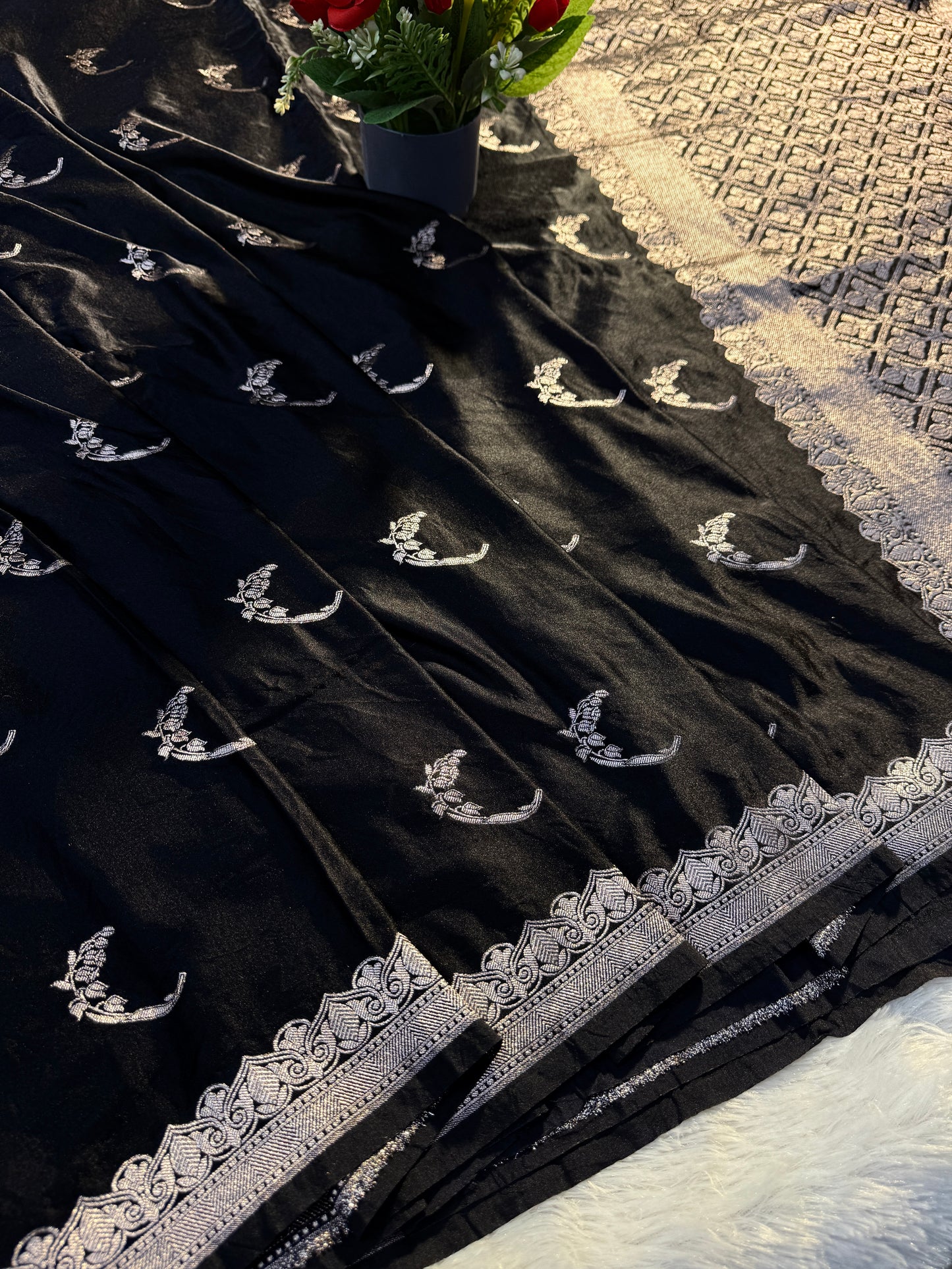 Banarasi Mashru satin silk saree MS117