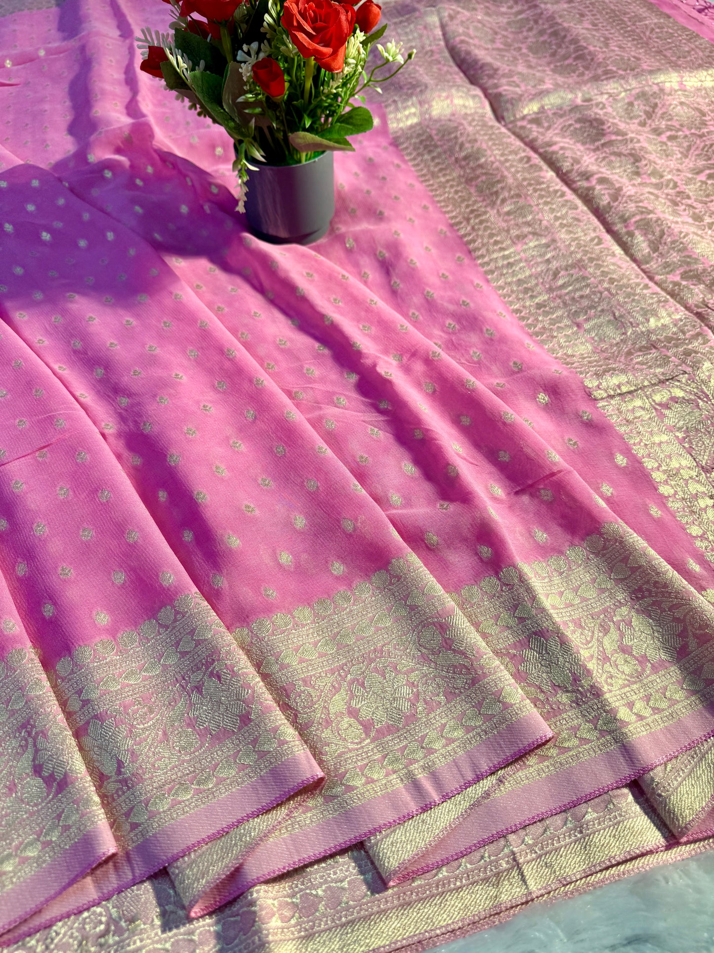 Banarasi pure viscos georgette silk saree VG102