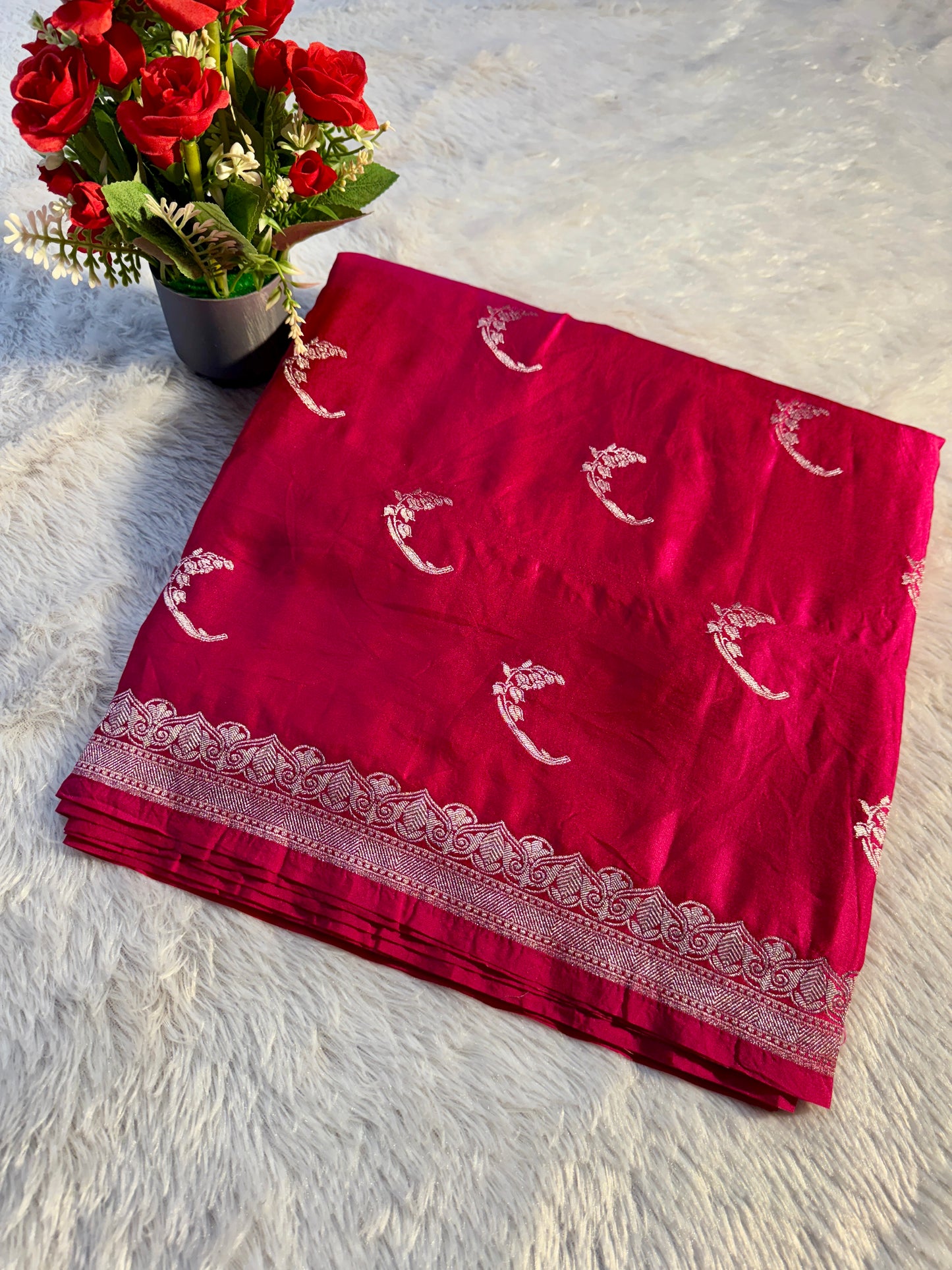 Banarasi Mashru satin silk saree MS117