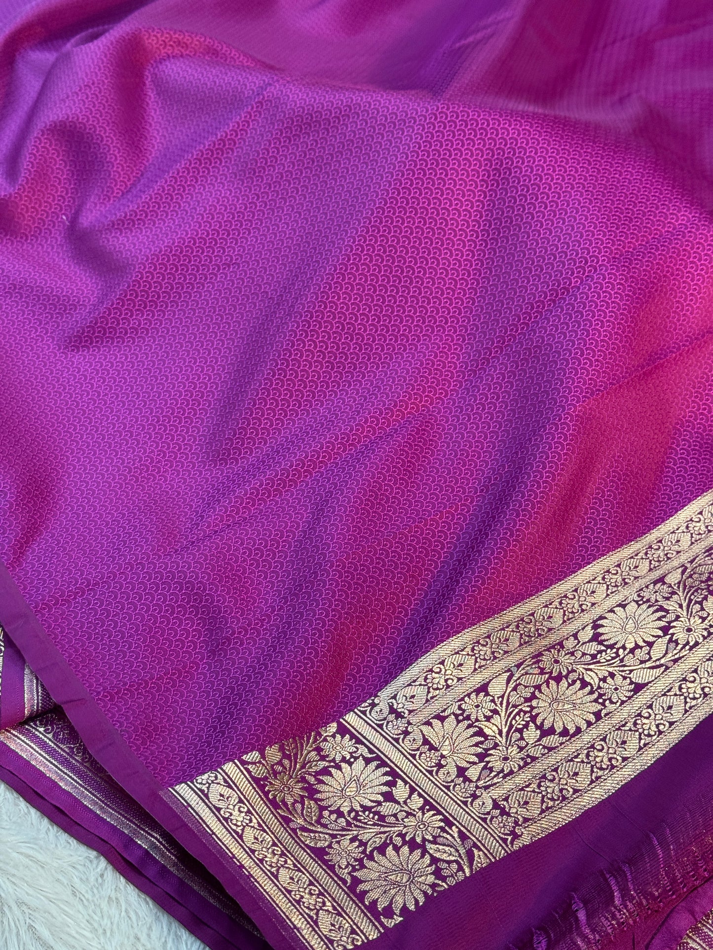 Premium purple Banarasi Mashru katan silk saree MK163