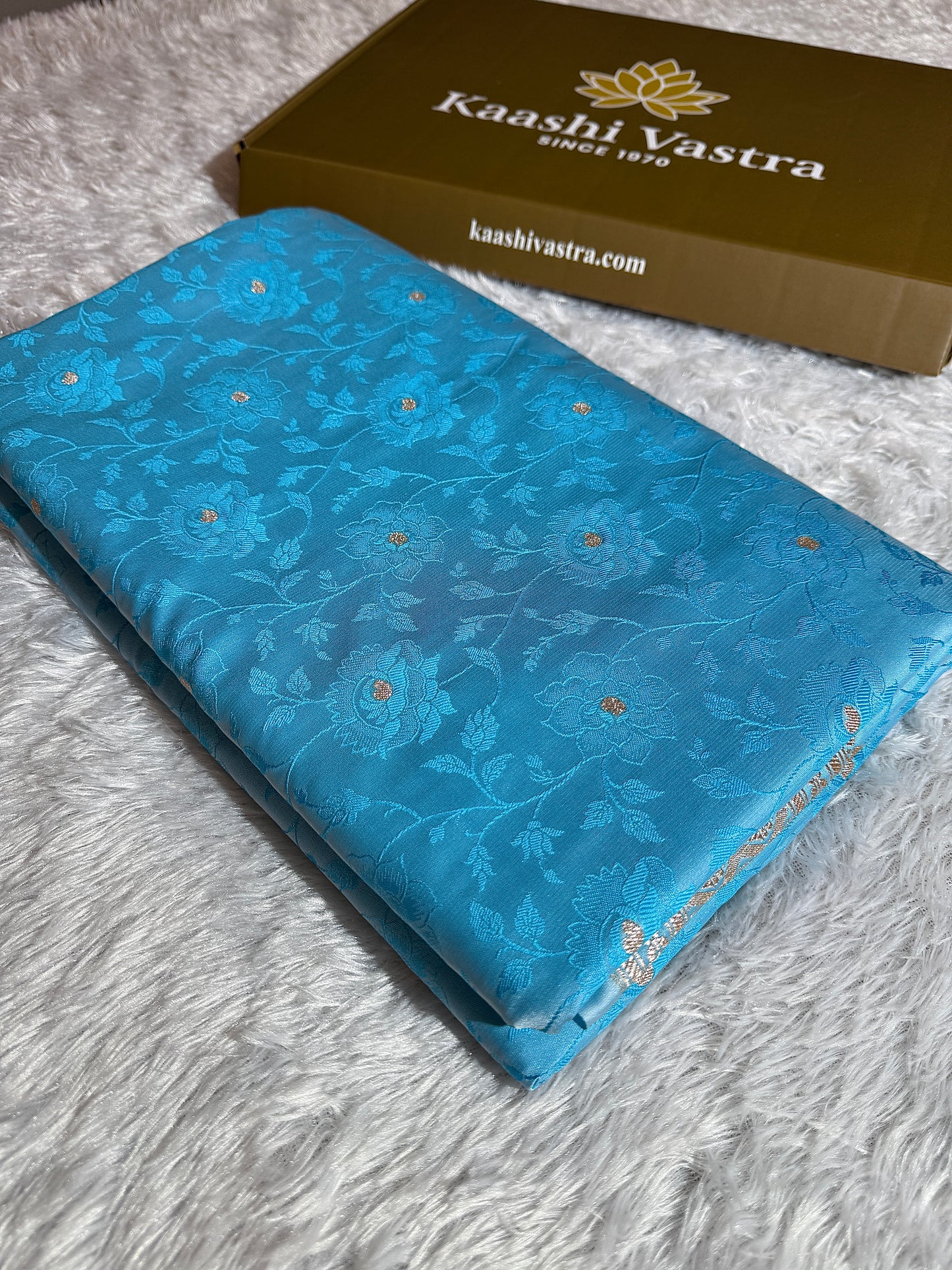 Sky blue premium Banarasi Mashru katan silk saree MK213