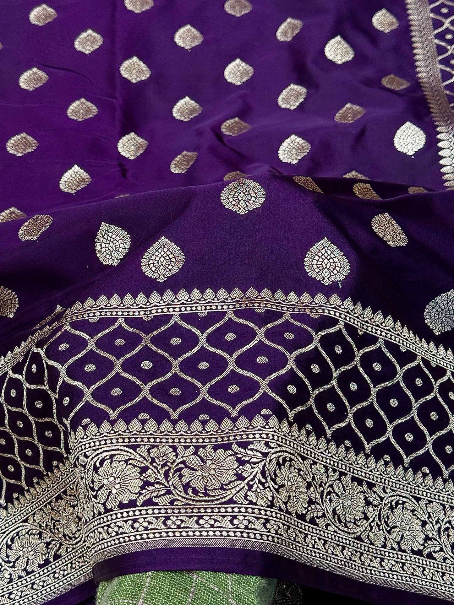 Purple Banarasi Mashru katan silk saree MK157