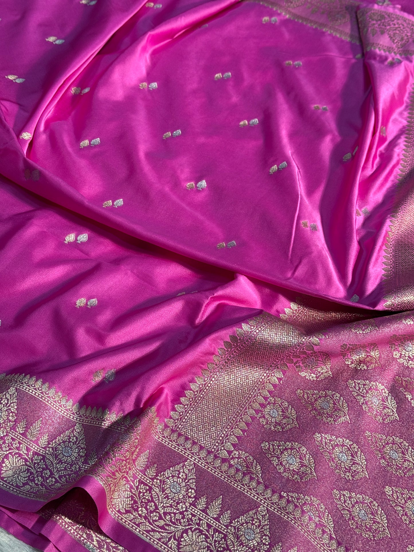 Baby pink Banarasi Mashru katan silk saree MK169