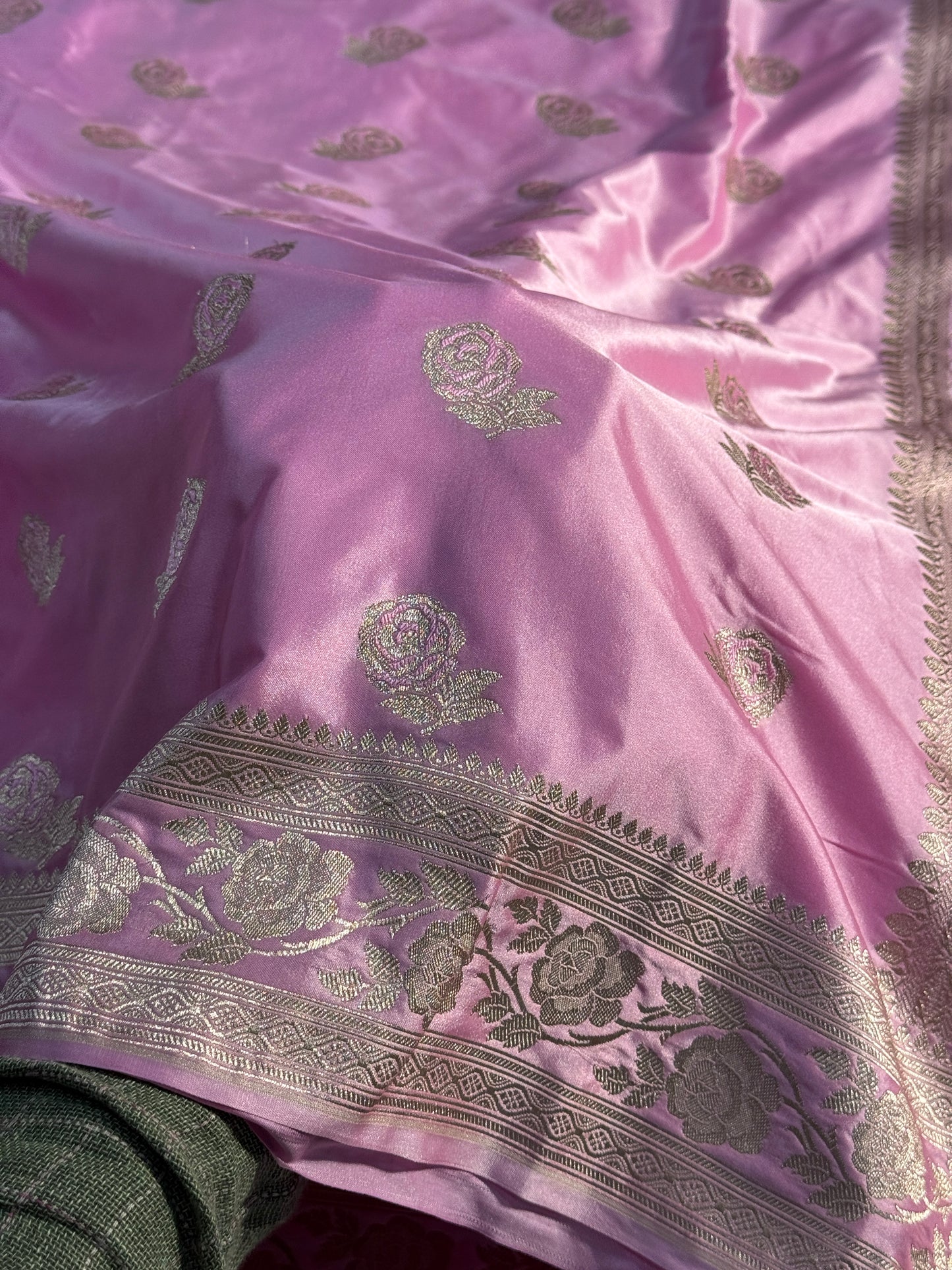 Pink color Banarasi Mashru katan silk saree MK156
