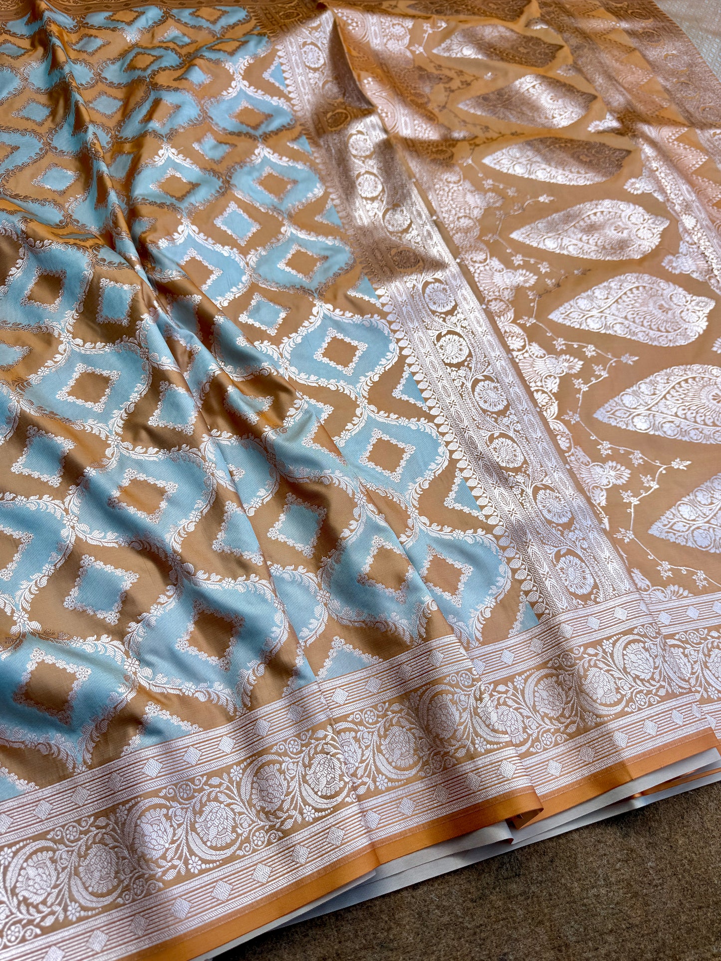 Banarasi mashru katan silk saree minakari work MK126