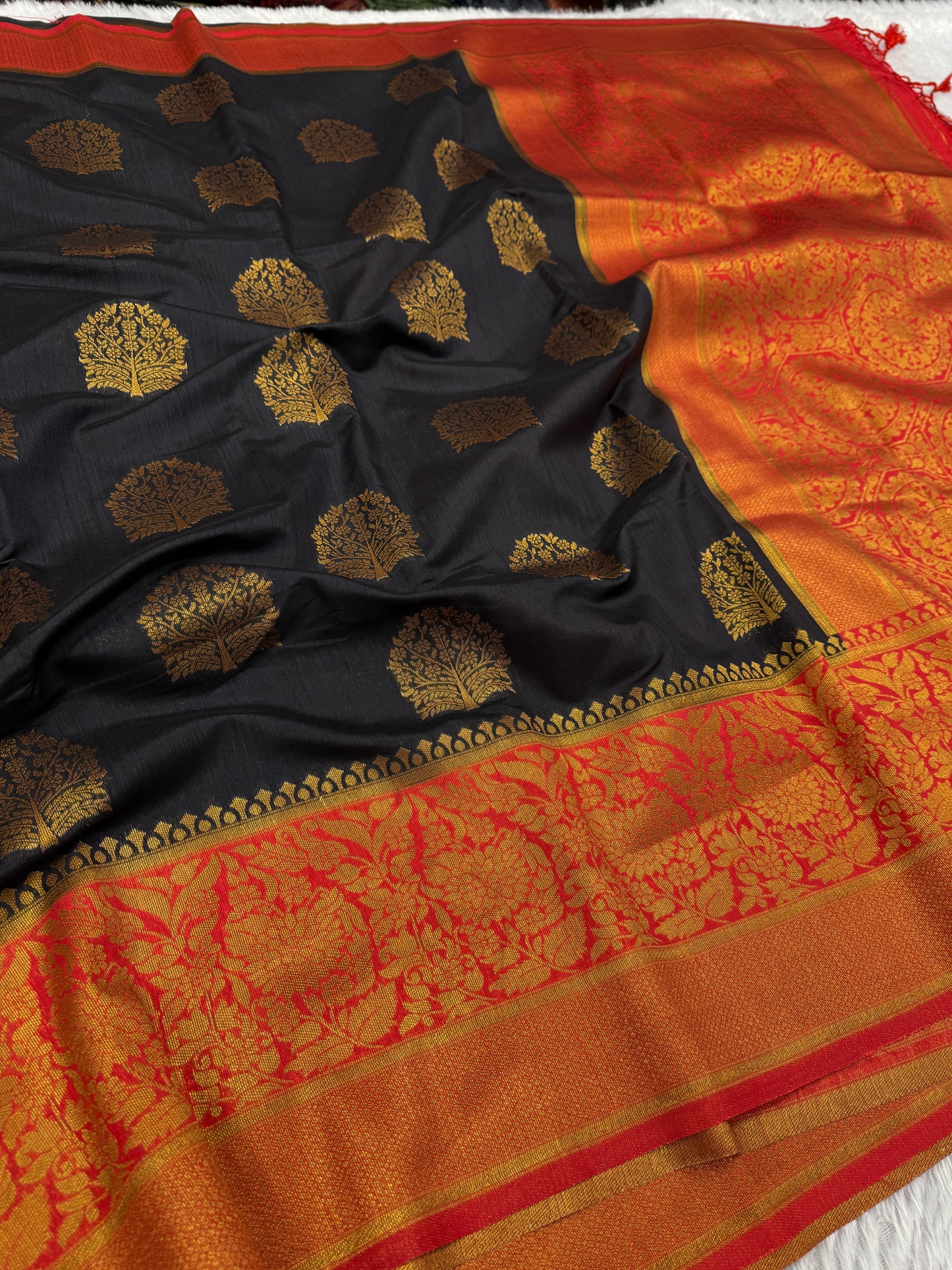 Banarasi mulberry cotton silk saree